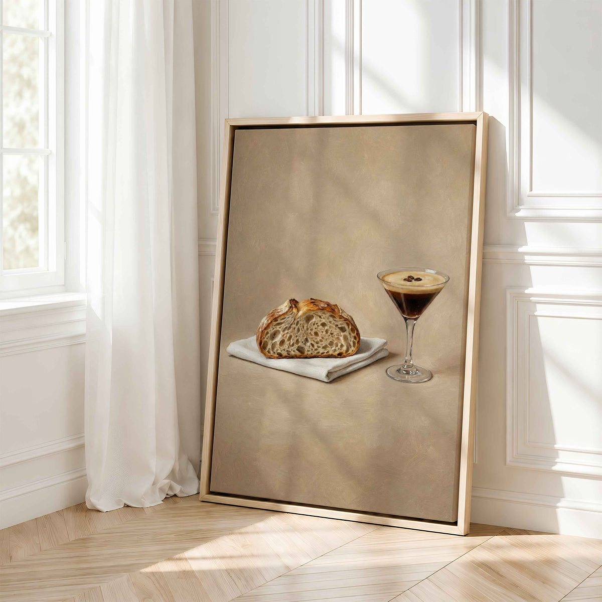 Sourdough & Espresso | Framed Kitchen Wall Art Canvas