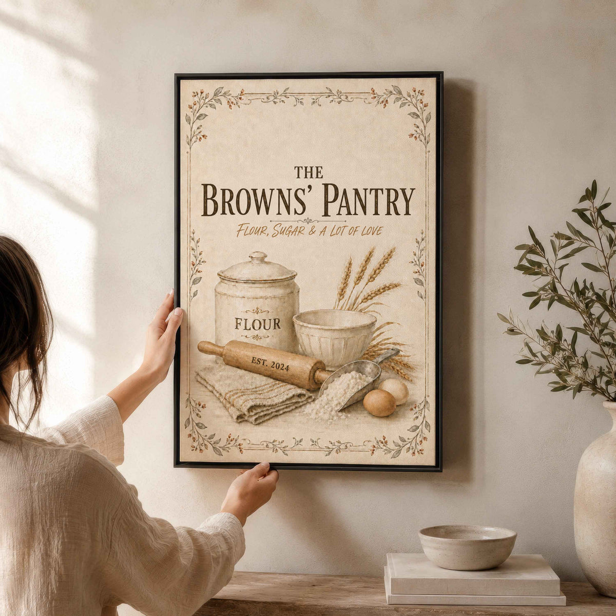 Personalized Pantry Sign Framed Canvas