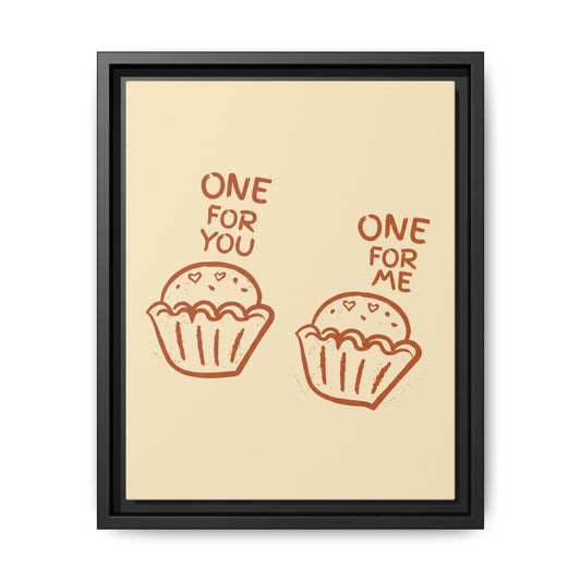 One for You One for Me Framed Kitchen Canvas Wall Art
