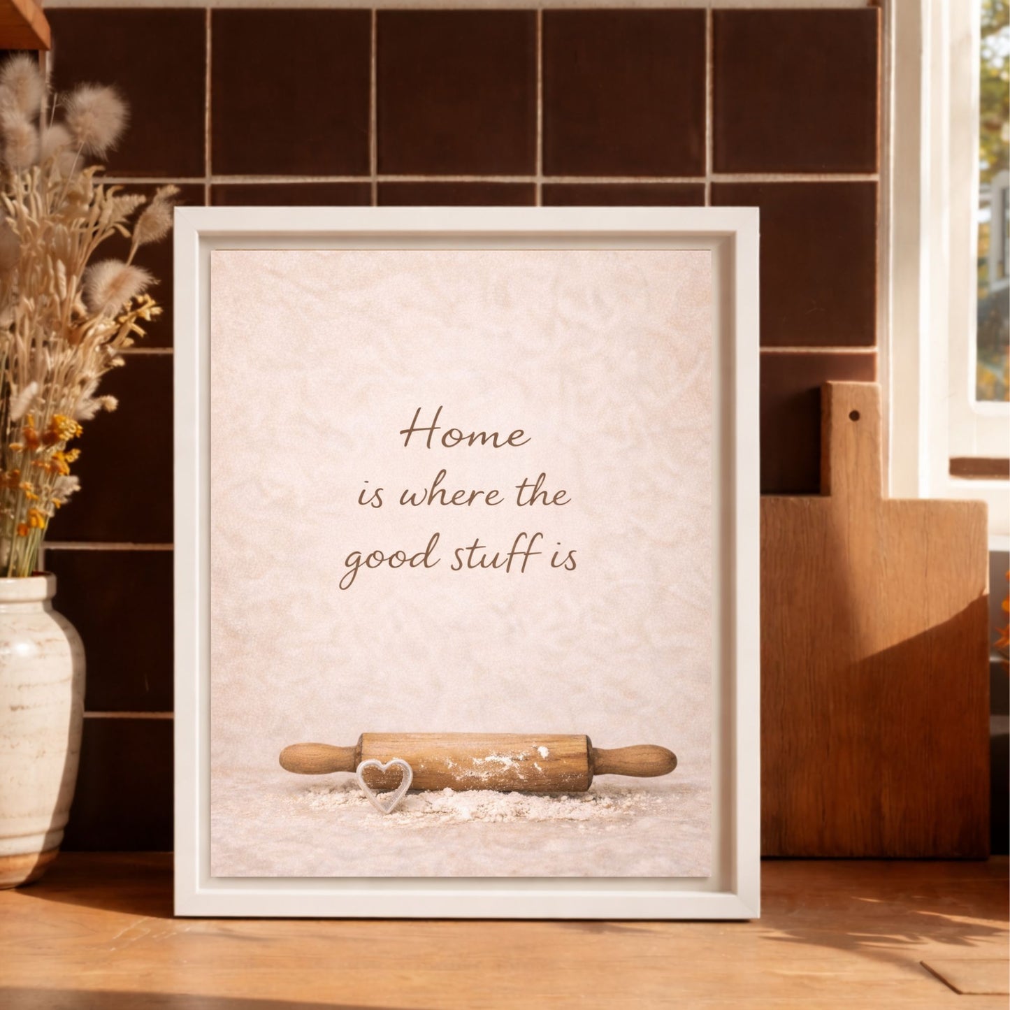 Home Is Where the Good Stuff Is Framed Kitchen Canvas Wall Art