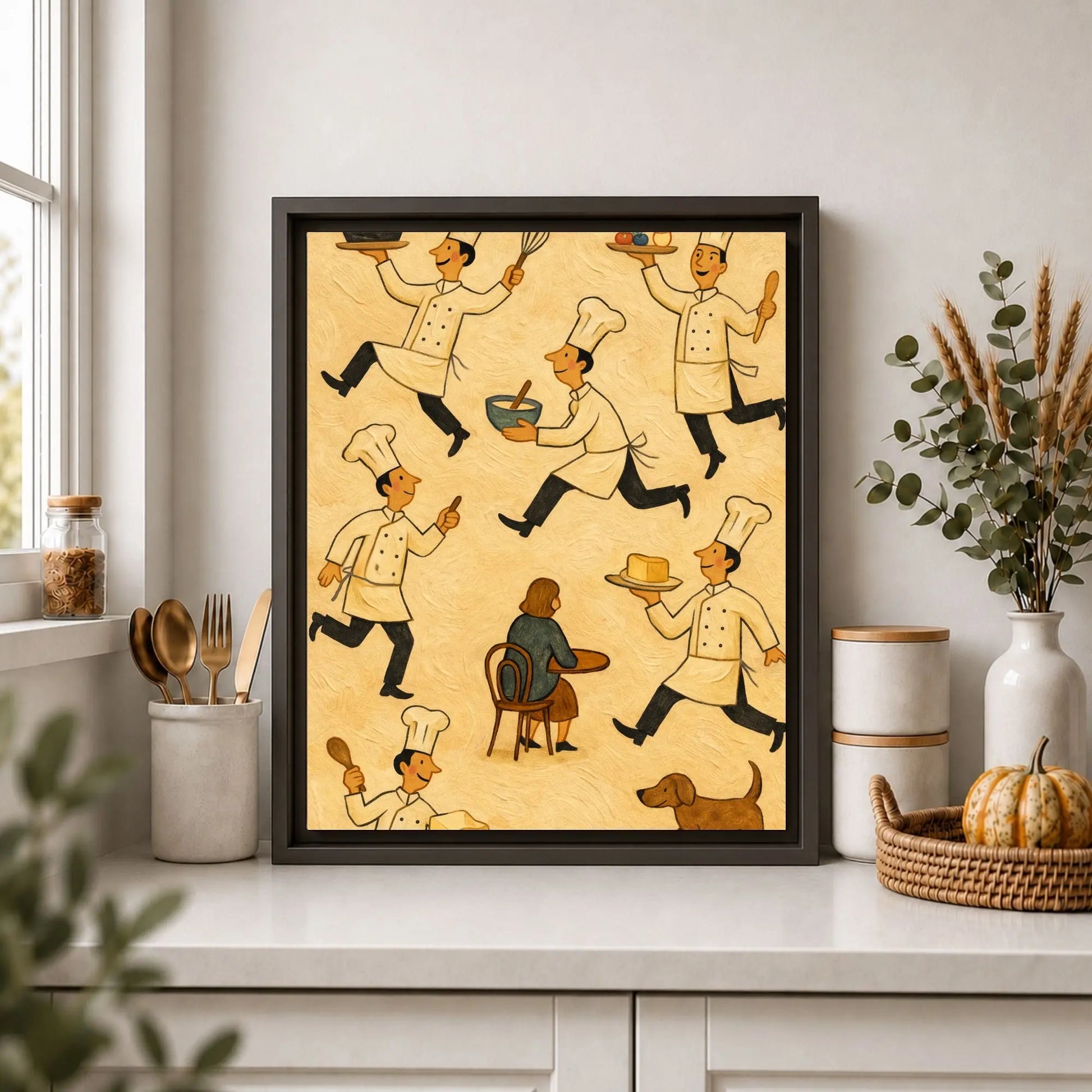 Baker’s Chaos | Framed Kitchen Wall Art Canvas