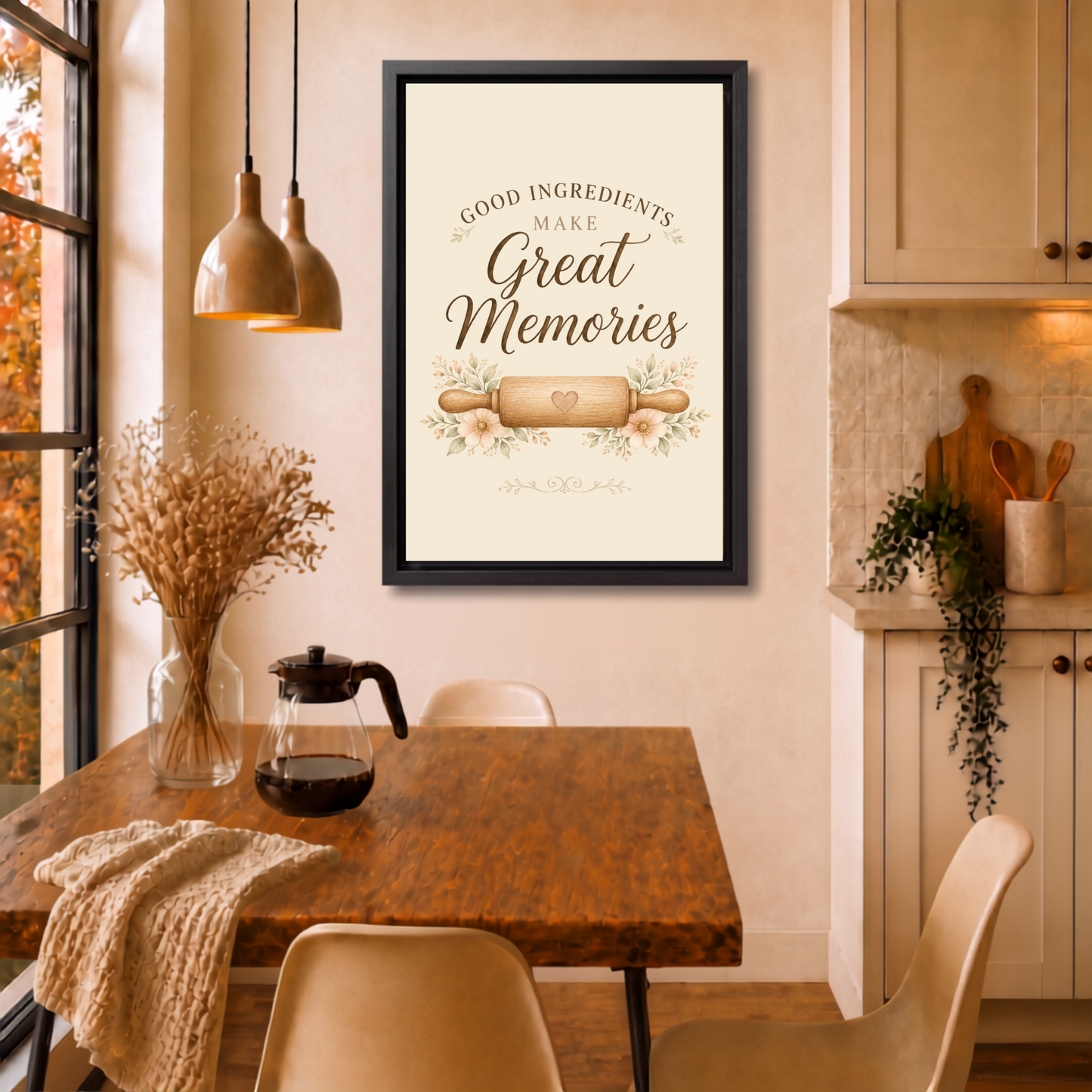Good Ingredients Make Great Memories | Kitchen Wall Art Canvas