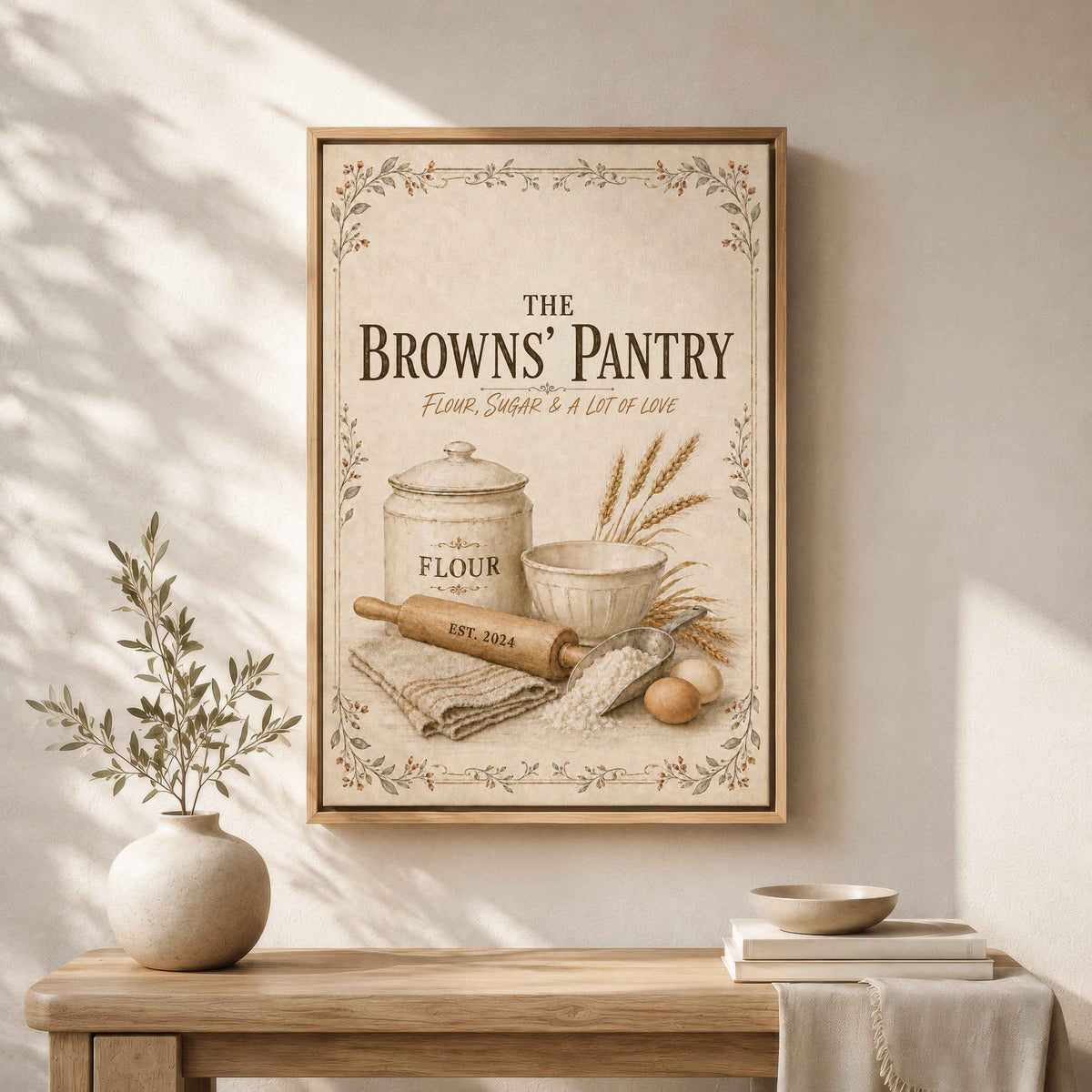 Personalized Pantry Sign Framed Canvas