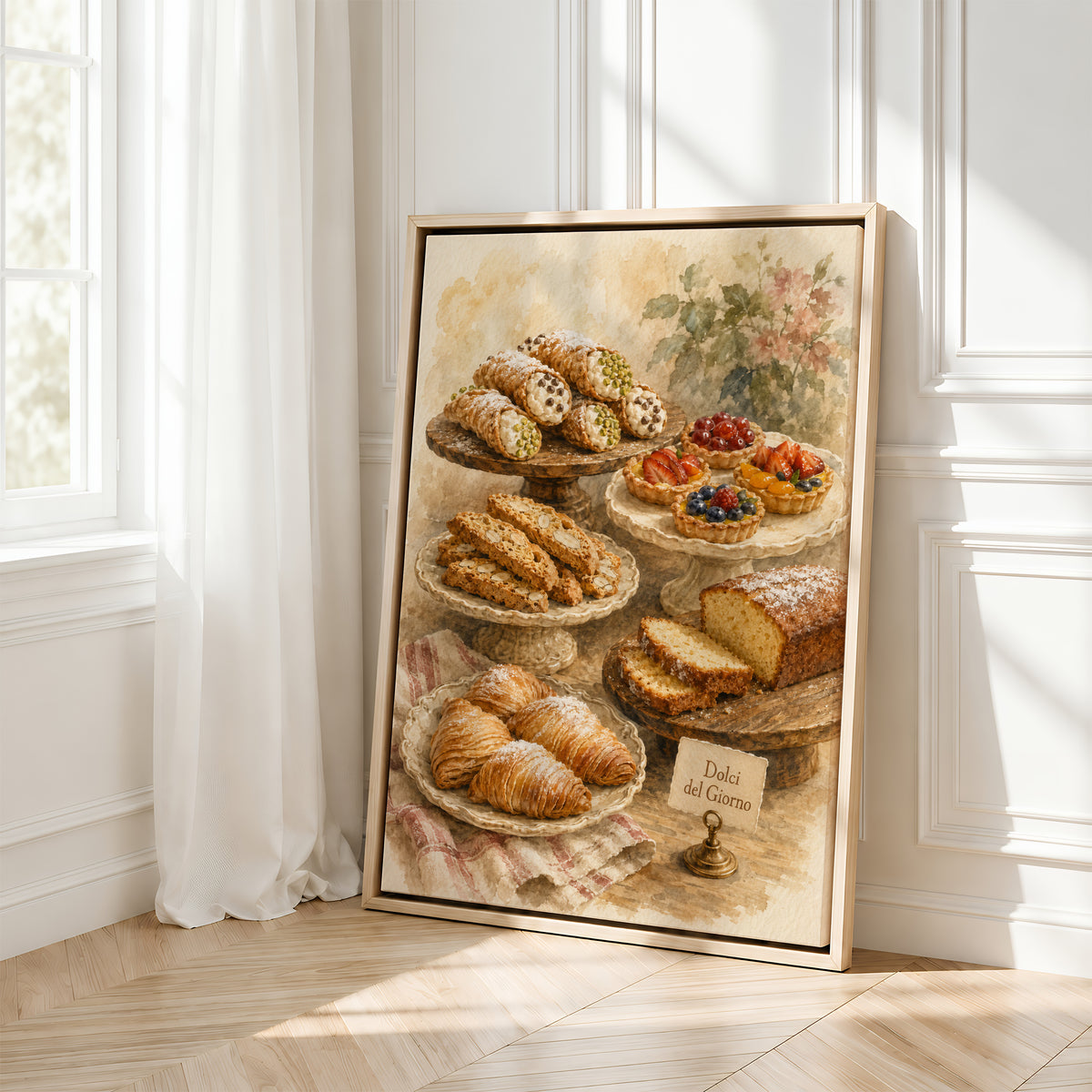 Framed Italian Wall Art Canvas | Dolci del Giorno Bakery
