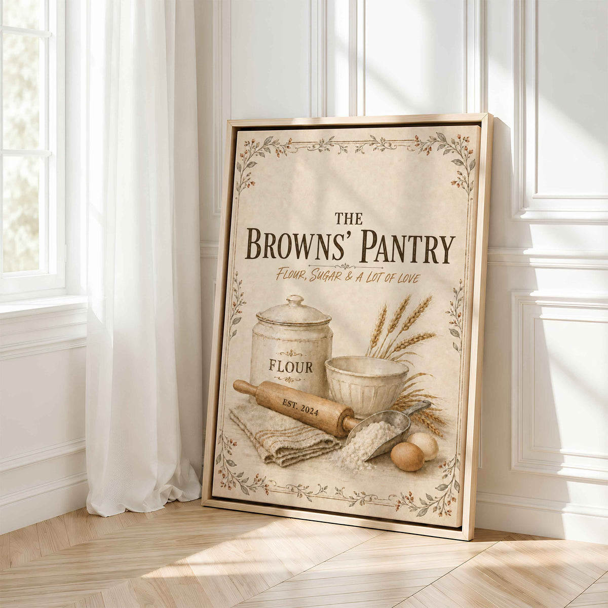 Personalized Pantry Sign Framed Canvas