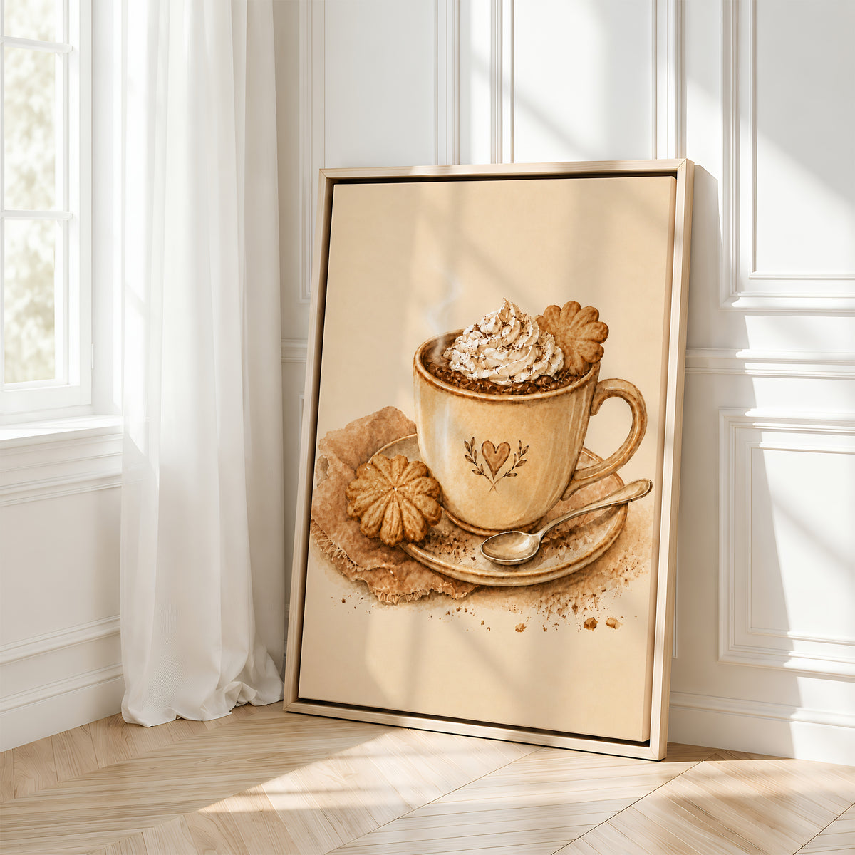 Bakery Wall Art | Hot Chocolate Decor Canvas | Cocoa & Cream