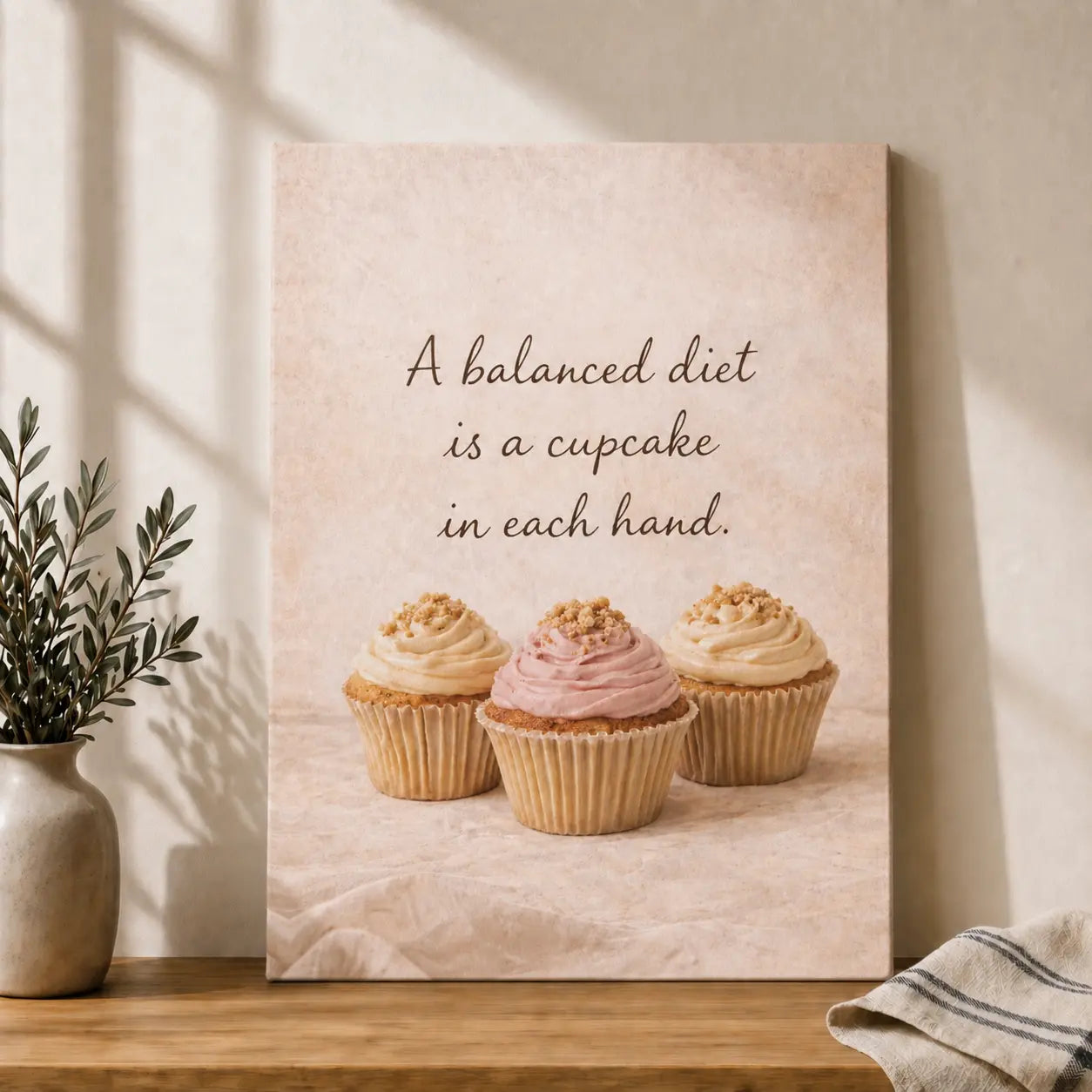 Balanced Diet Cupcake | Kitchen Wall Art Canvas