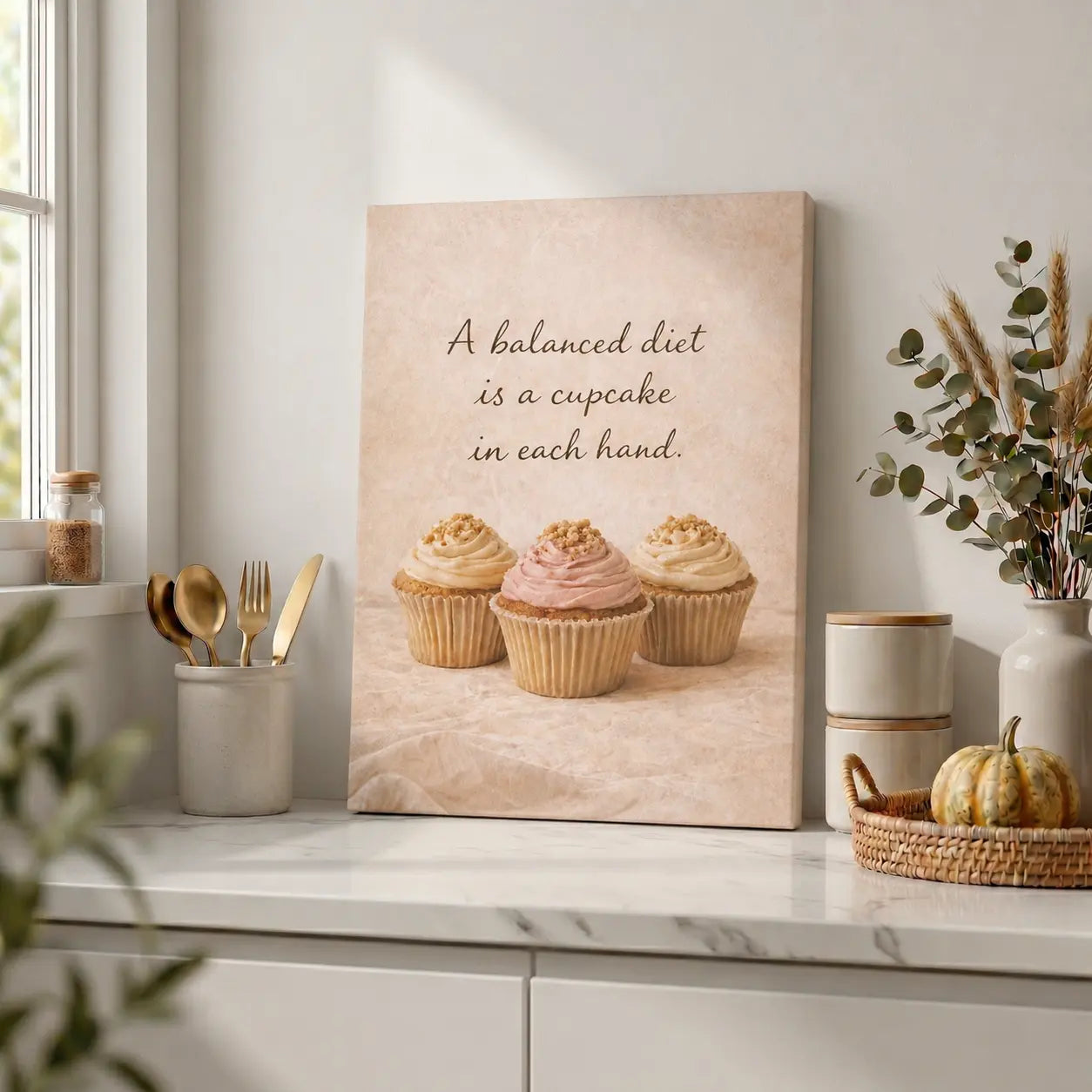 Balanced Diet Cupcake | Kitchen Wall Art Canvas
