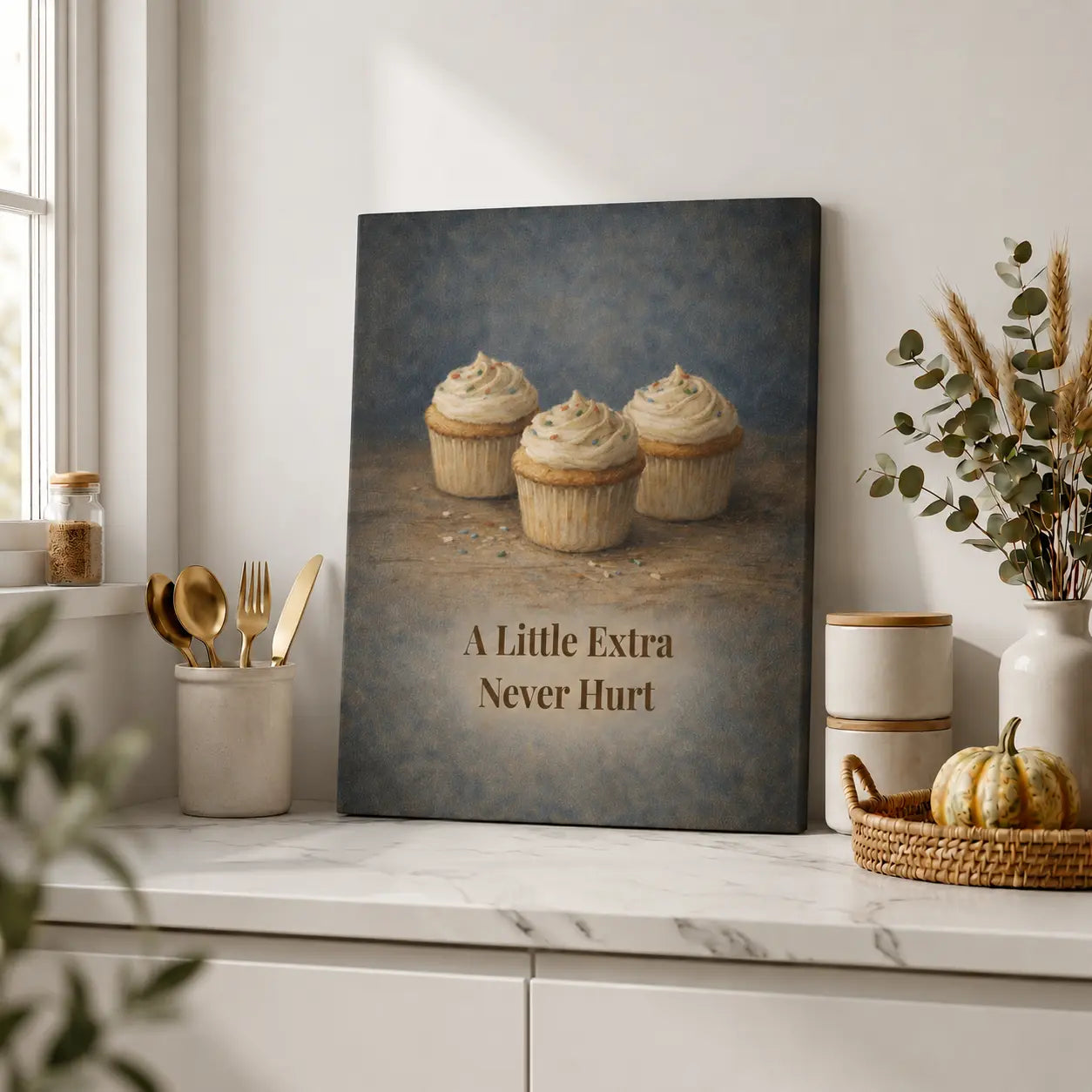 A Little Extra Never Hurt | Kitchen Wall Art Canvas