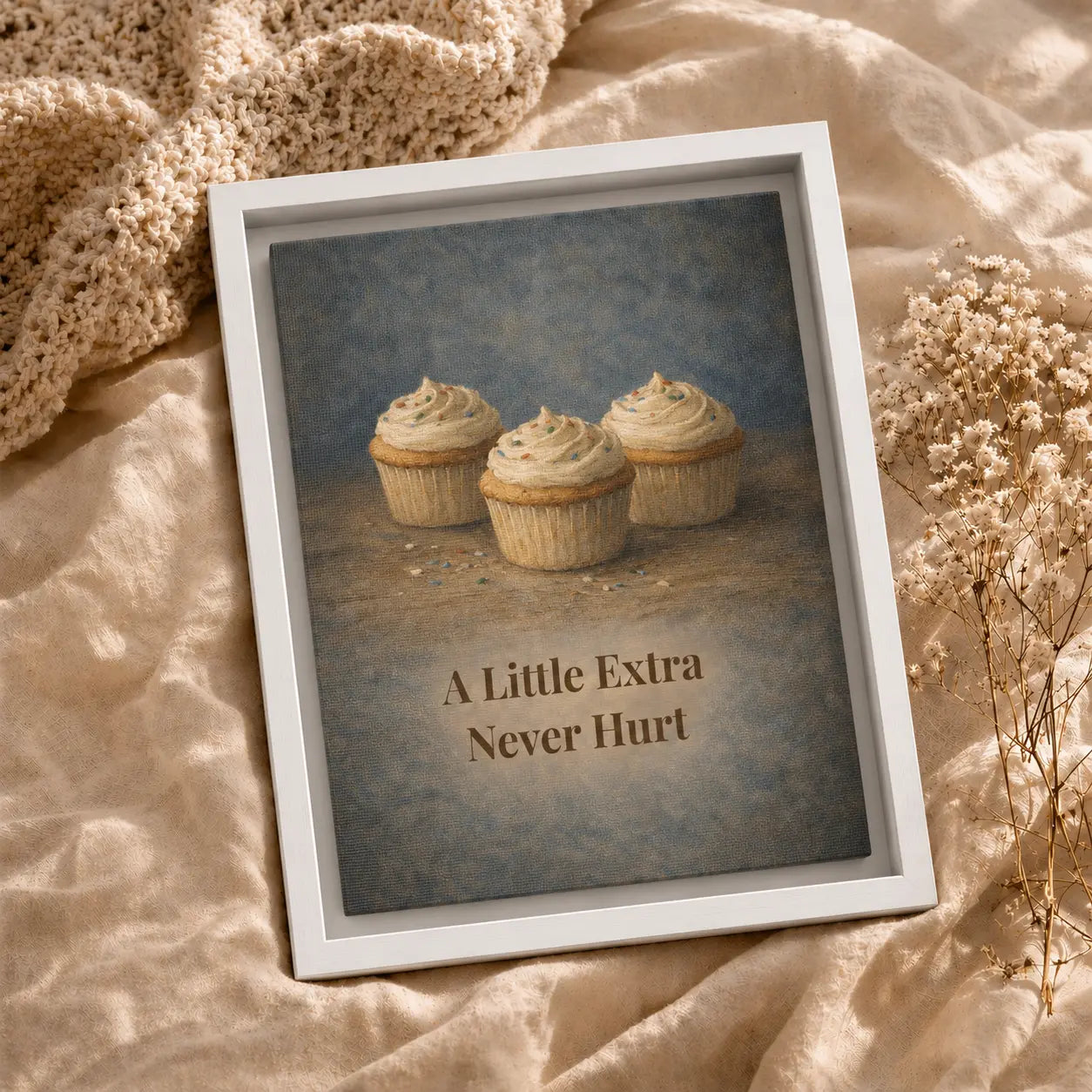A Little Extra Never Hurt | Framed Kitchen Wall Art Canvas