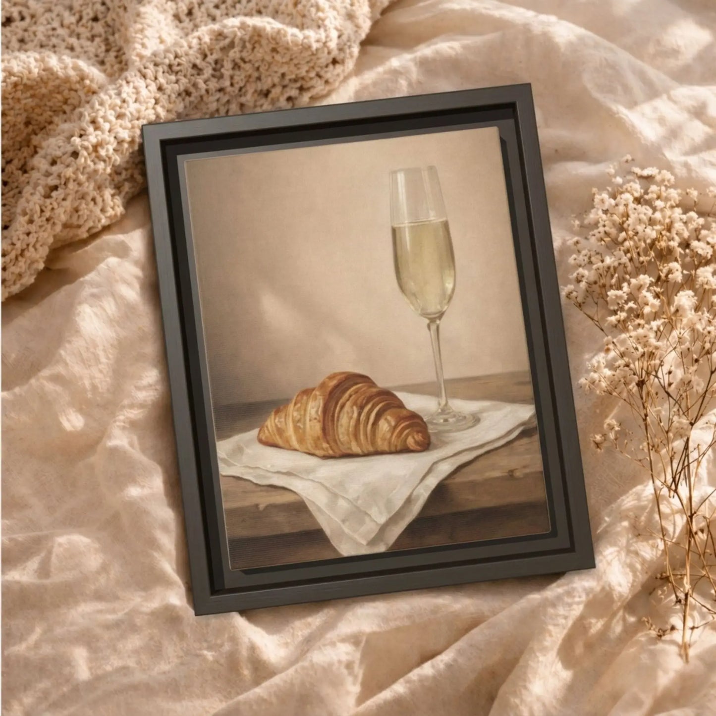 A Quiet Toast | Framed Kitchen Wall Art Canvas