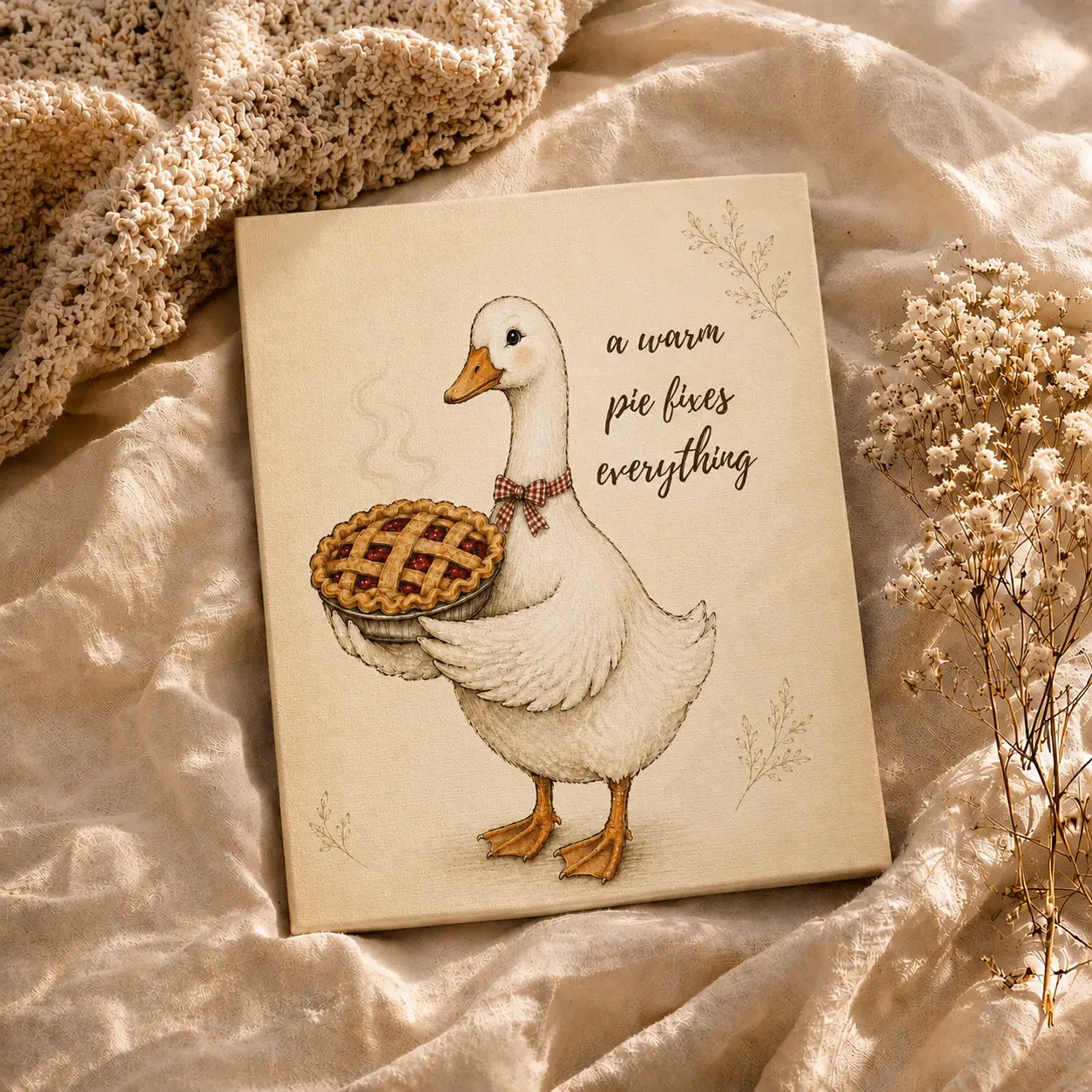 A Warm Pie Fixes Everything | Kitchen Wall Art Canvas