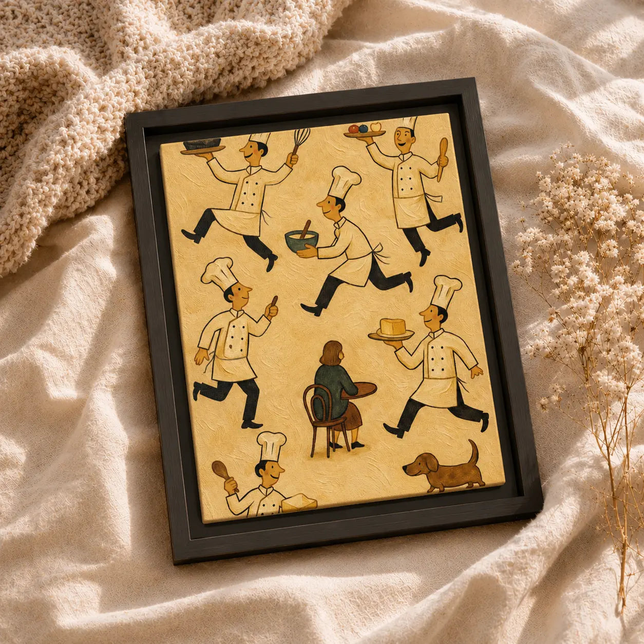 Baker’s Chaos | Framed Kitchen Wall Art Canvas