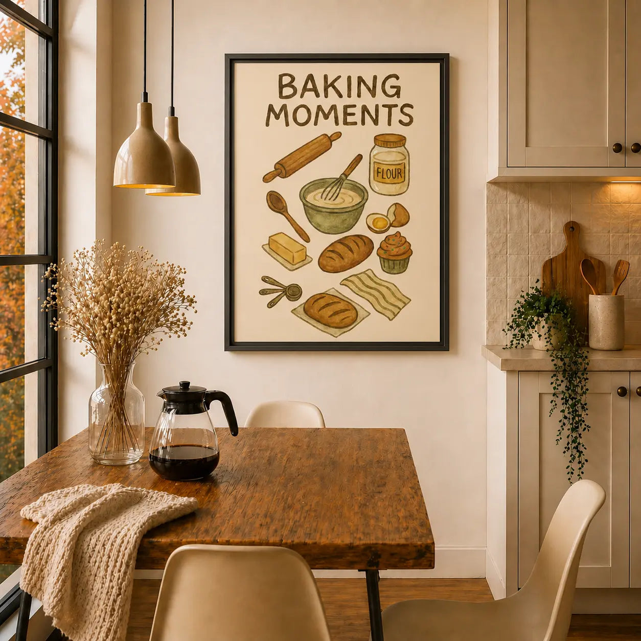 Baking Moments | Framed Kitchen Wall Art Canvas