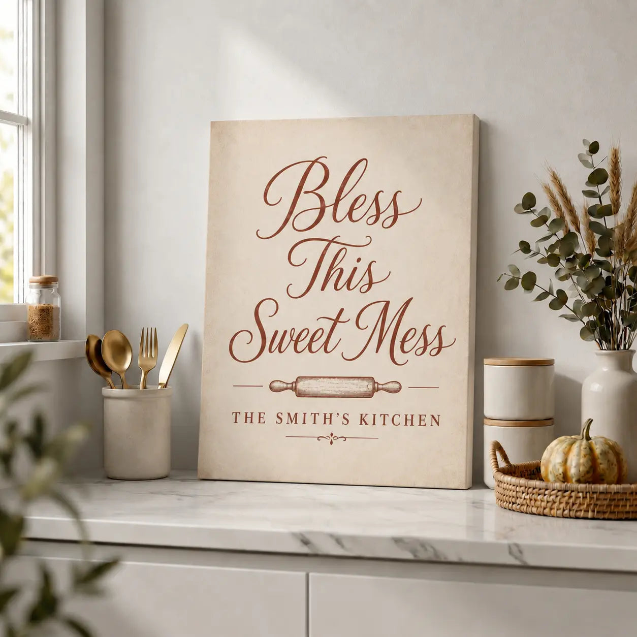 Bless This Sweet Mess | Personalized Kitchen Wall Art
