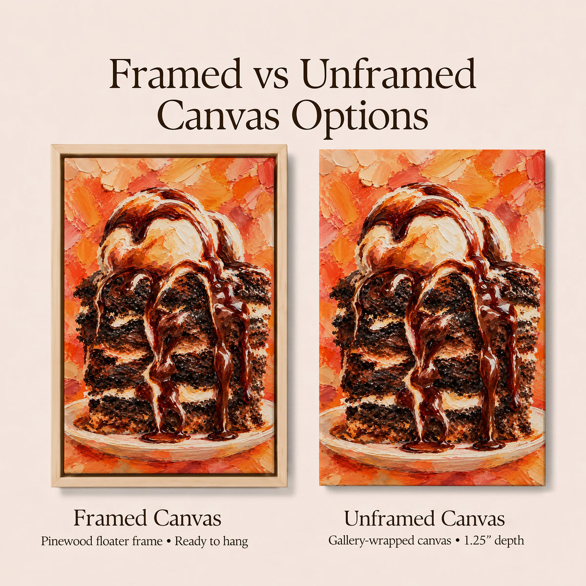 Cake Wall Art | Chocolate Dessert Still Life Canvas