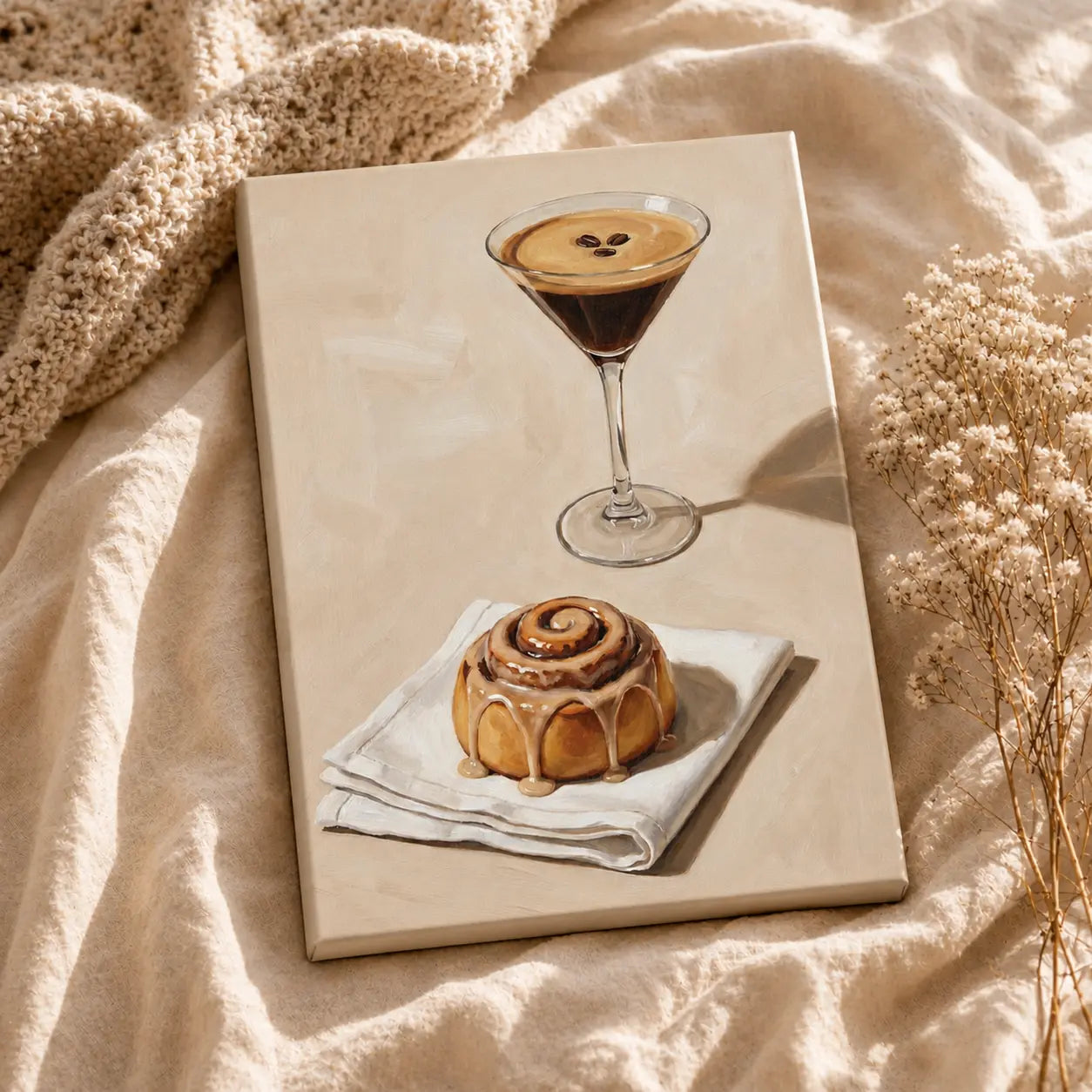 Cinnamon Roll & Espresso | Kitchen Wall Art Canvas