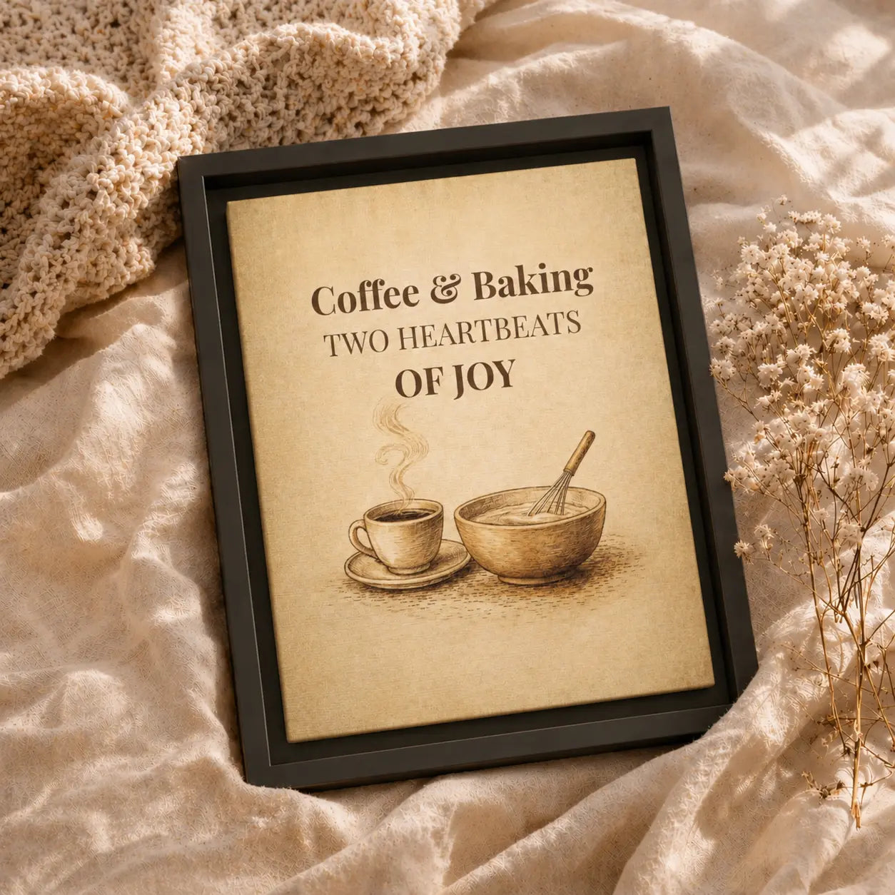 Coffee & Baking | Framed Kitchen Wall Art Canvas