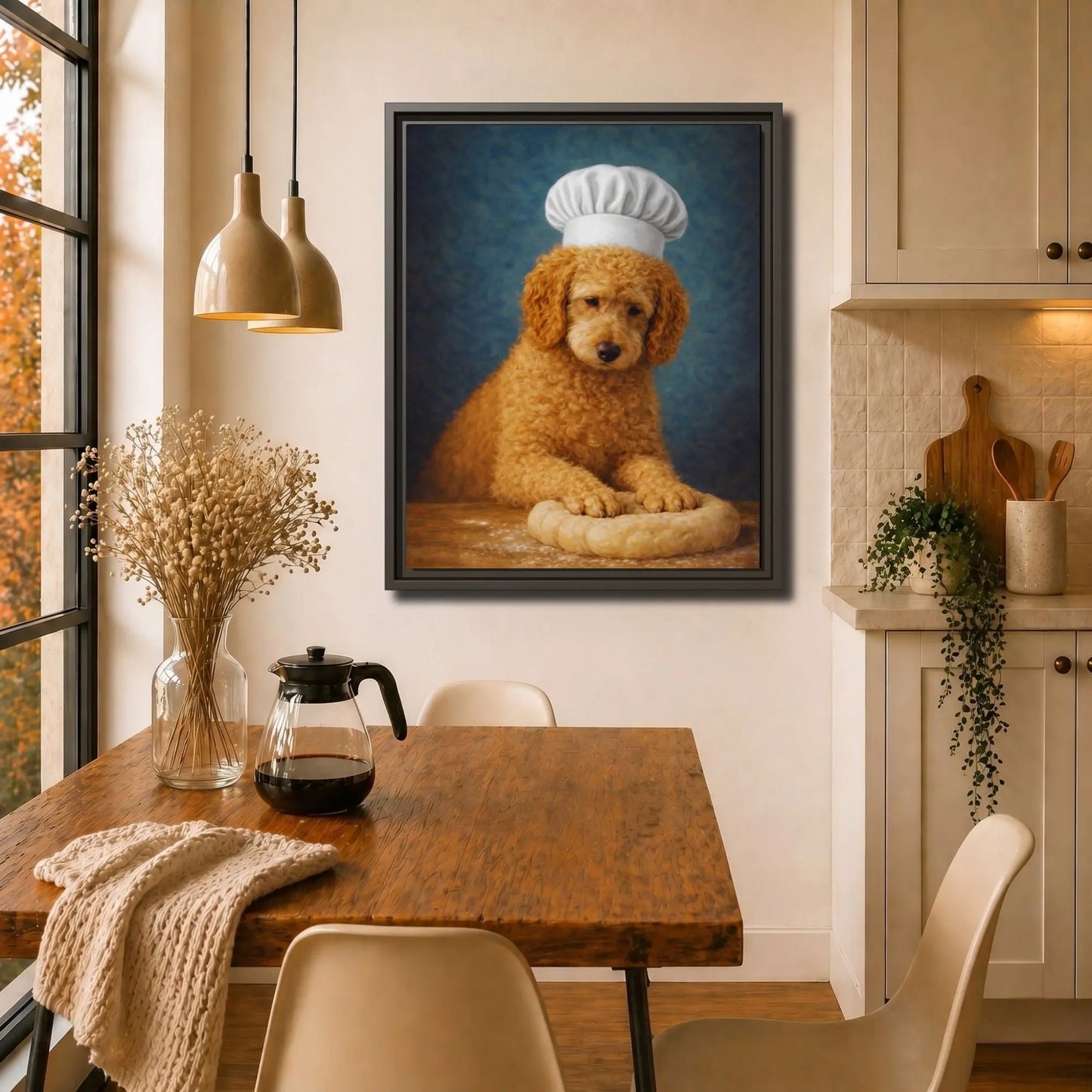 Goldendoodle Baker | Framed Kitchen Wall Art Canvas