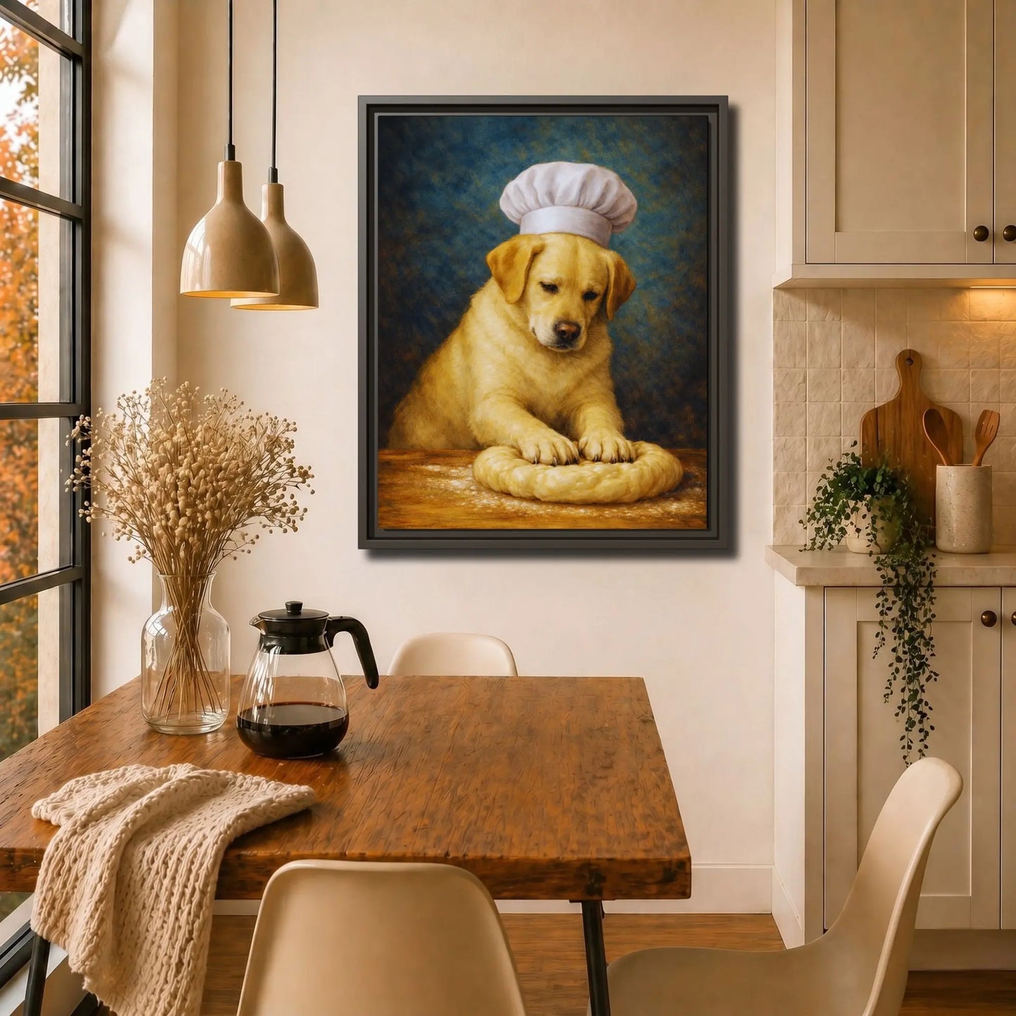 Labrador Baker | Framed Kitchen Wall Art Canvas