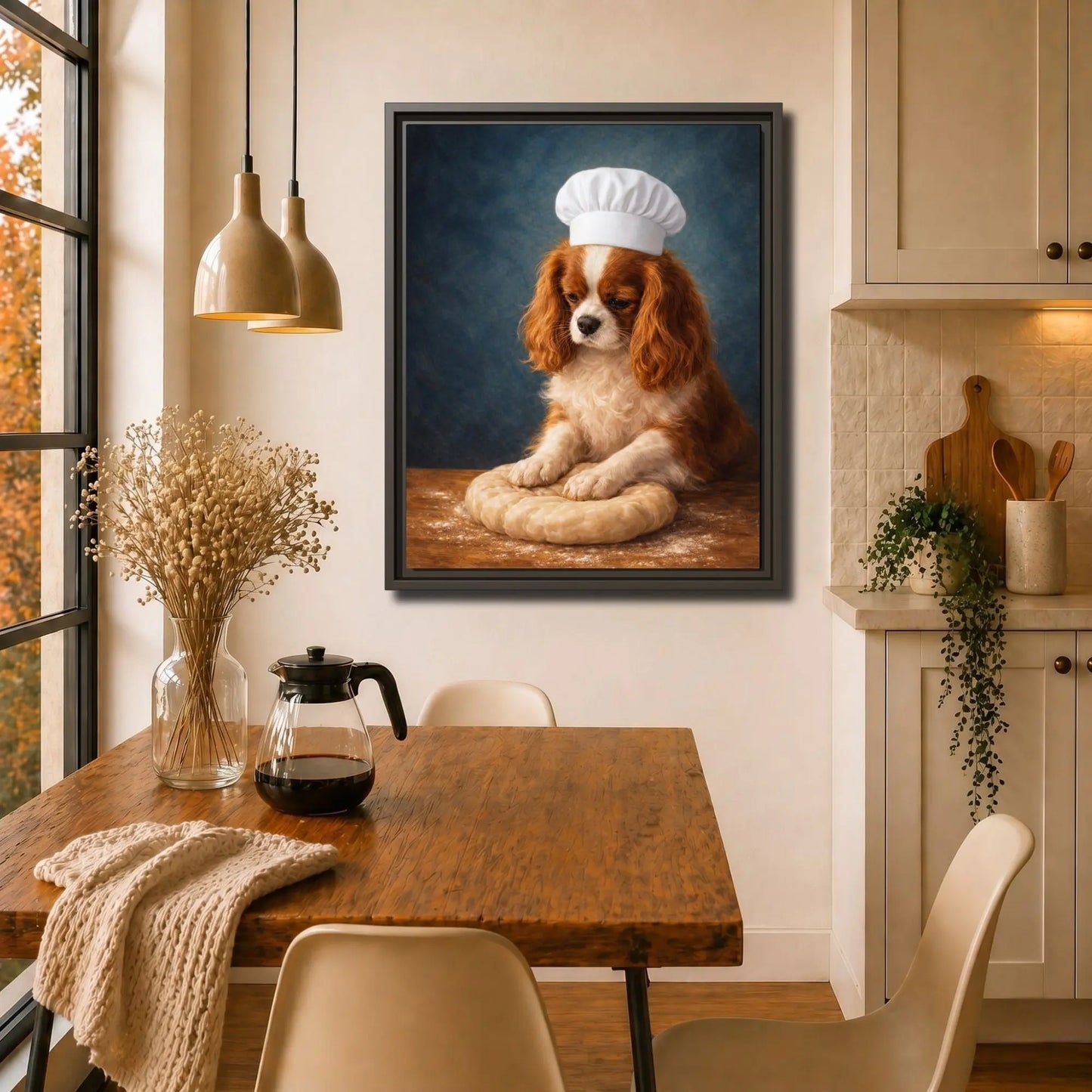 Little Cavalier Baker | Framed Kitchen Wall Art Canvas