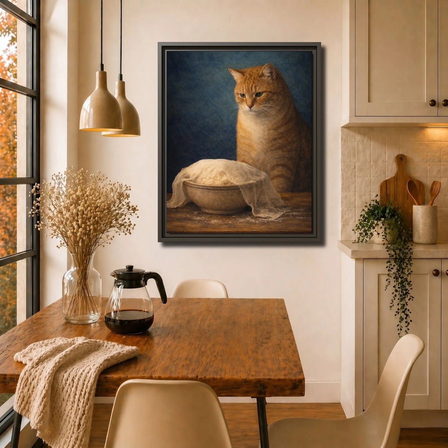 Patient Dough Watcher | Framed Kitchen Wall Art Canvas