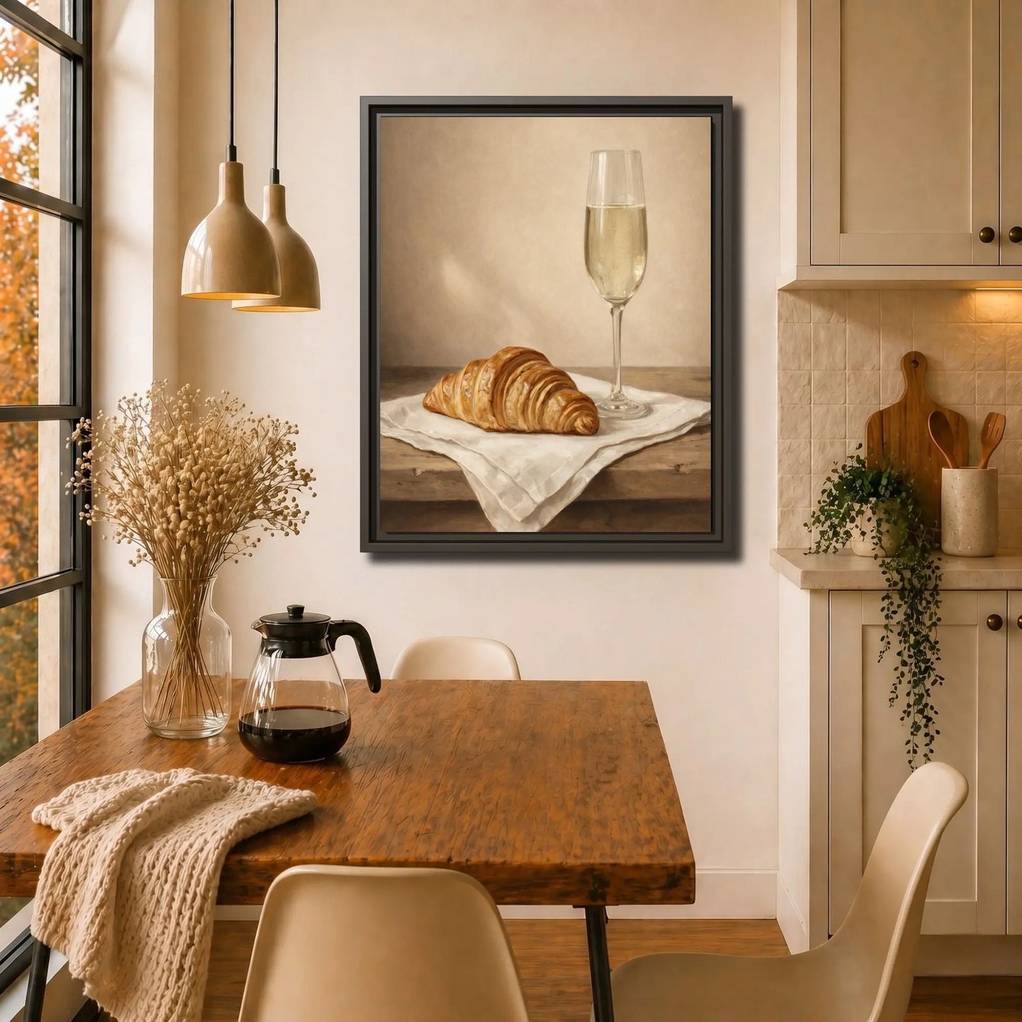 A Quiet Toast | Framed Kitchen Wall Art Canvas