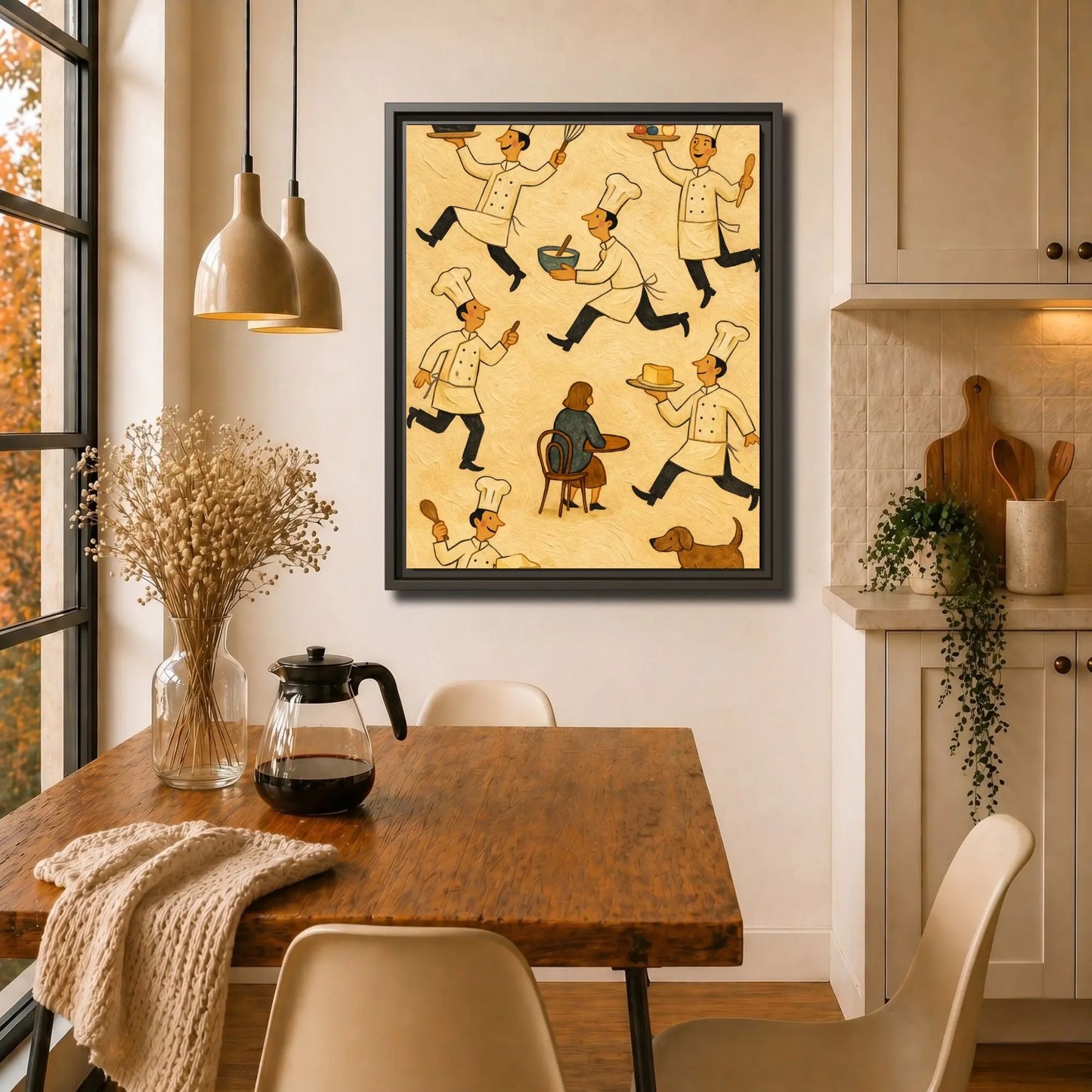 Baker’s Chaos | Framed Kitchen Wall Art Canvas