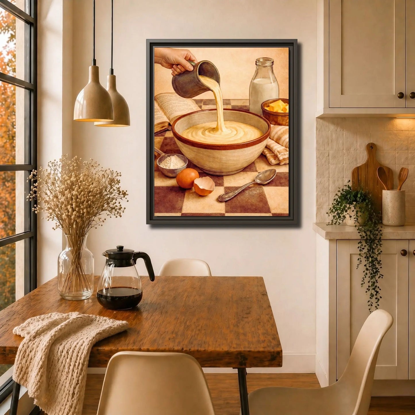 Batter in the Making | Framed Kitchen Wall Art Canvas