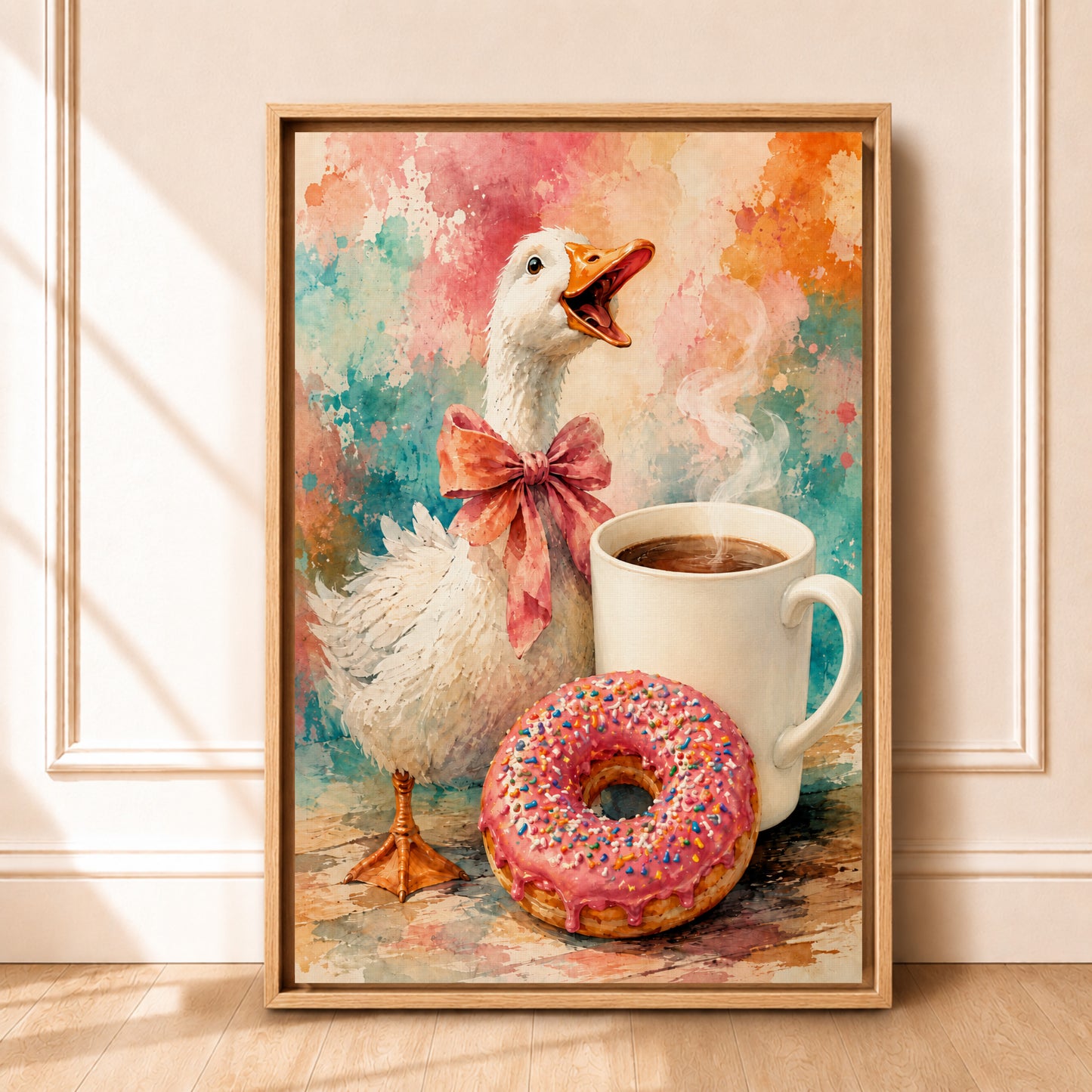 Goose Painting | Framed Coffee Bar Wall Art Canvas