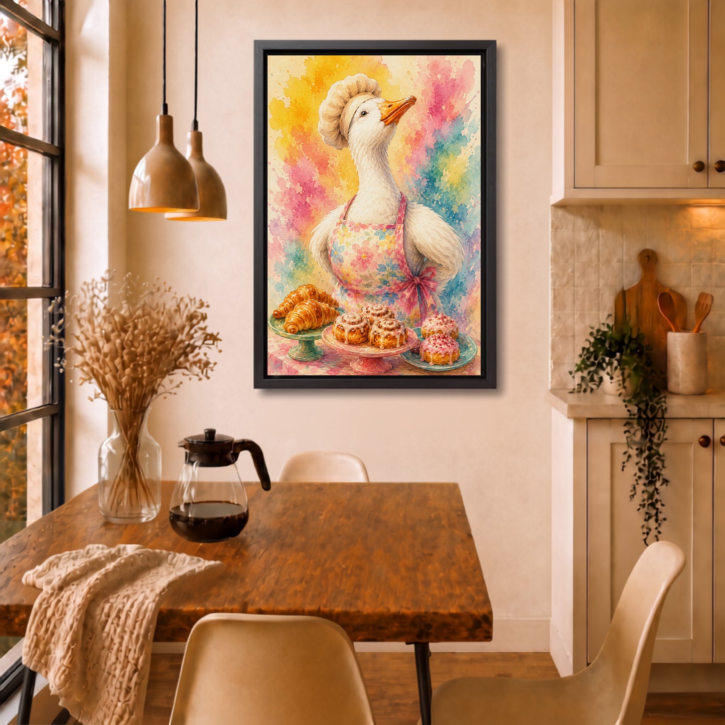 Goose Painting | Framed Bakery Art Print Canvas