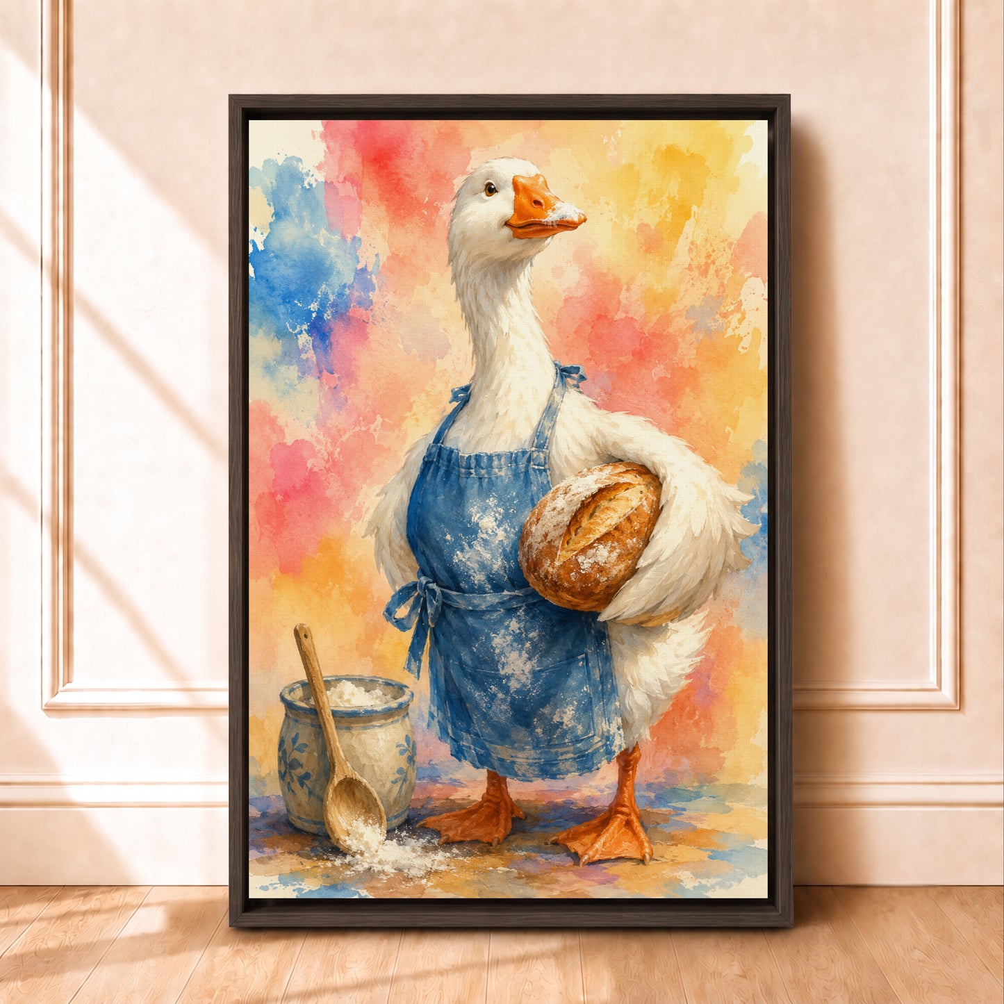 Goose Painting | Framed Kitschy Kitchen Wall Art Canvas