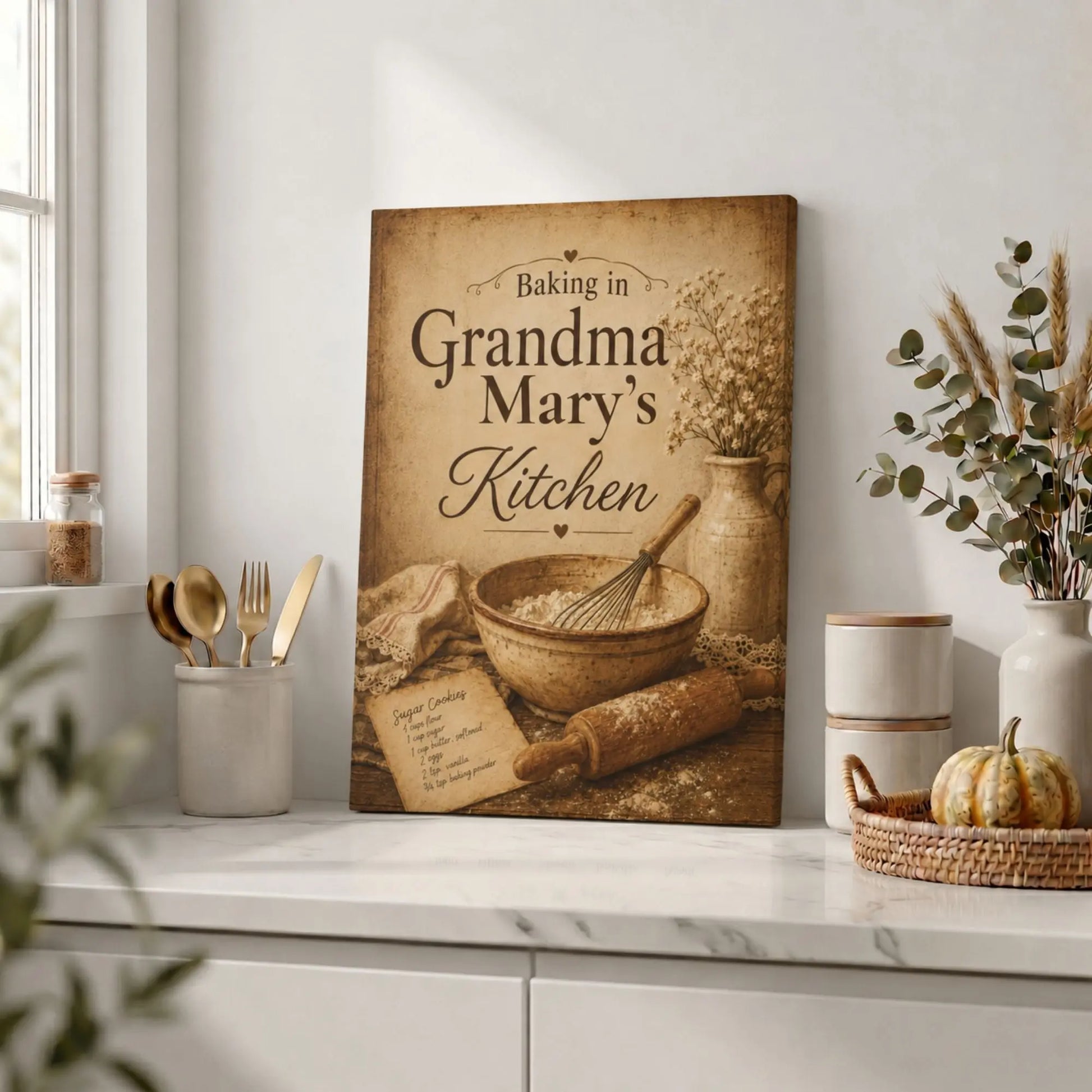 Grandma’s Kitchen | Personalized Kitchen Wall Art Canvas
