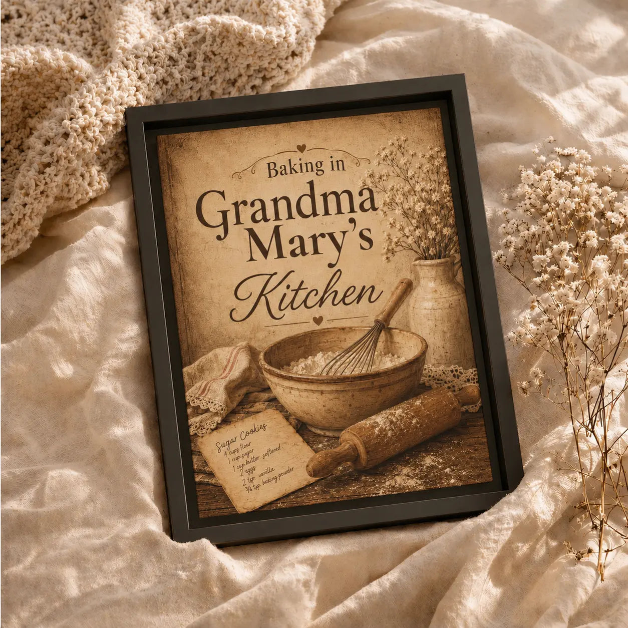 Grandma’s Kitchen | Personalized Framed Kitchen Wall Art Canvas