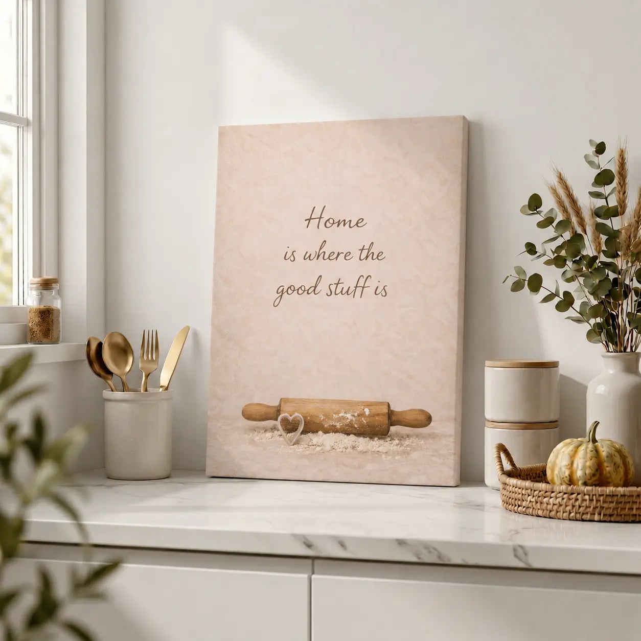 Home Is Where the Good Stuff Is | Kitchen Wall Art Canvas