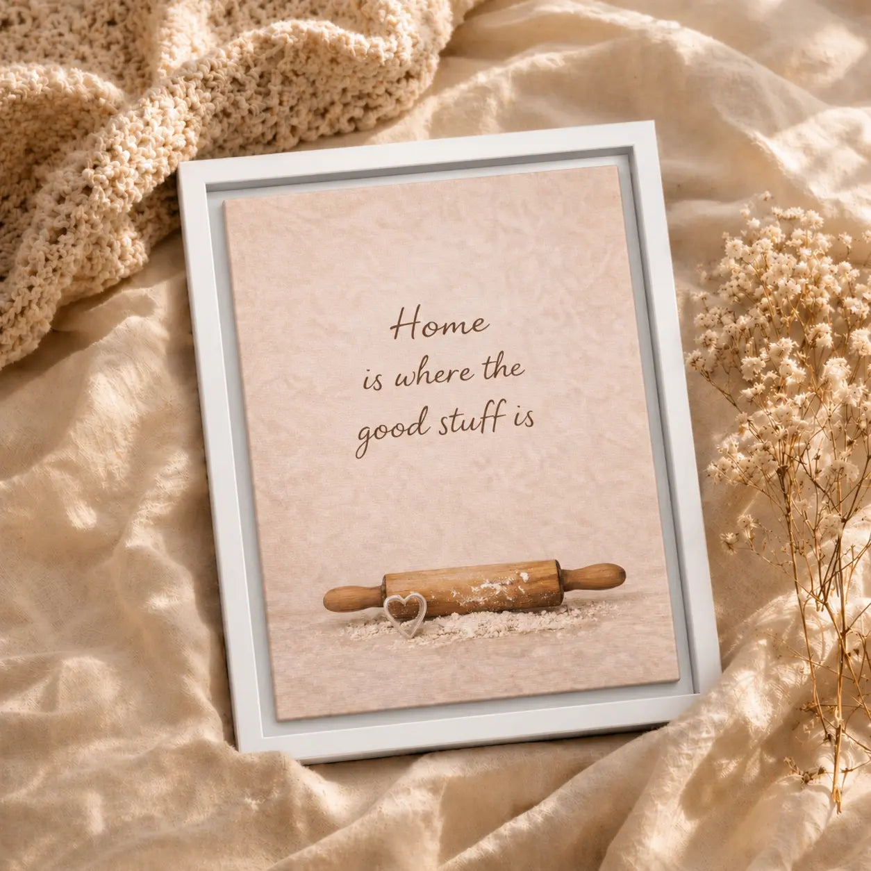Home Is Where the Good Stuff Is Framed Kitchen Canvas Wall Art