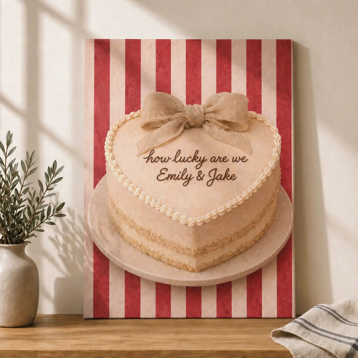 How Lucky Are We | Personalized Kitchen Wall Art Canvas