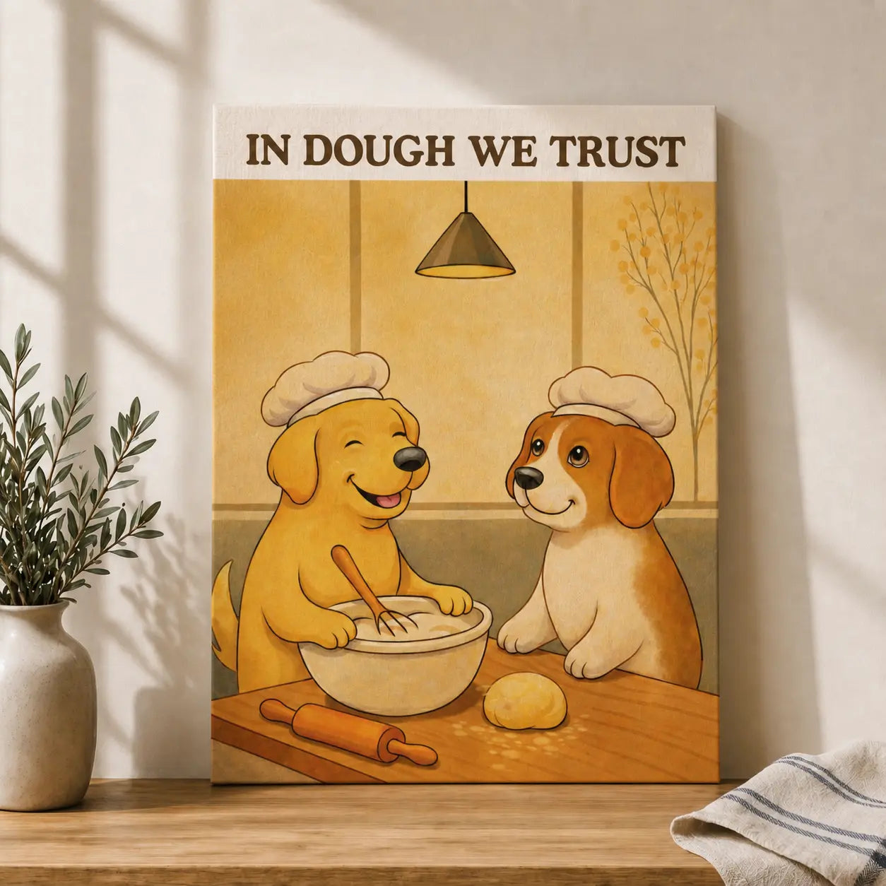 In Dough We Trust | Kitchen Wall Art Canvas