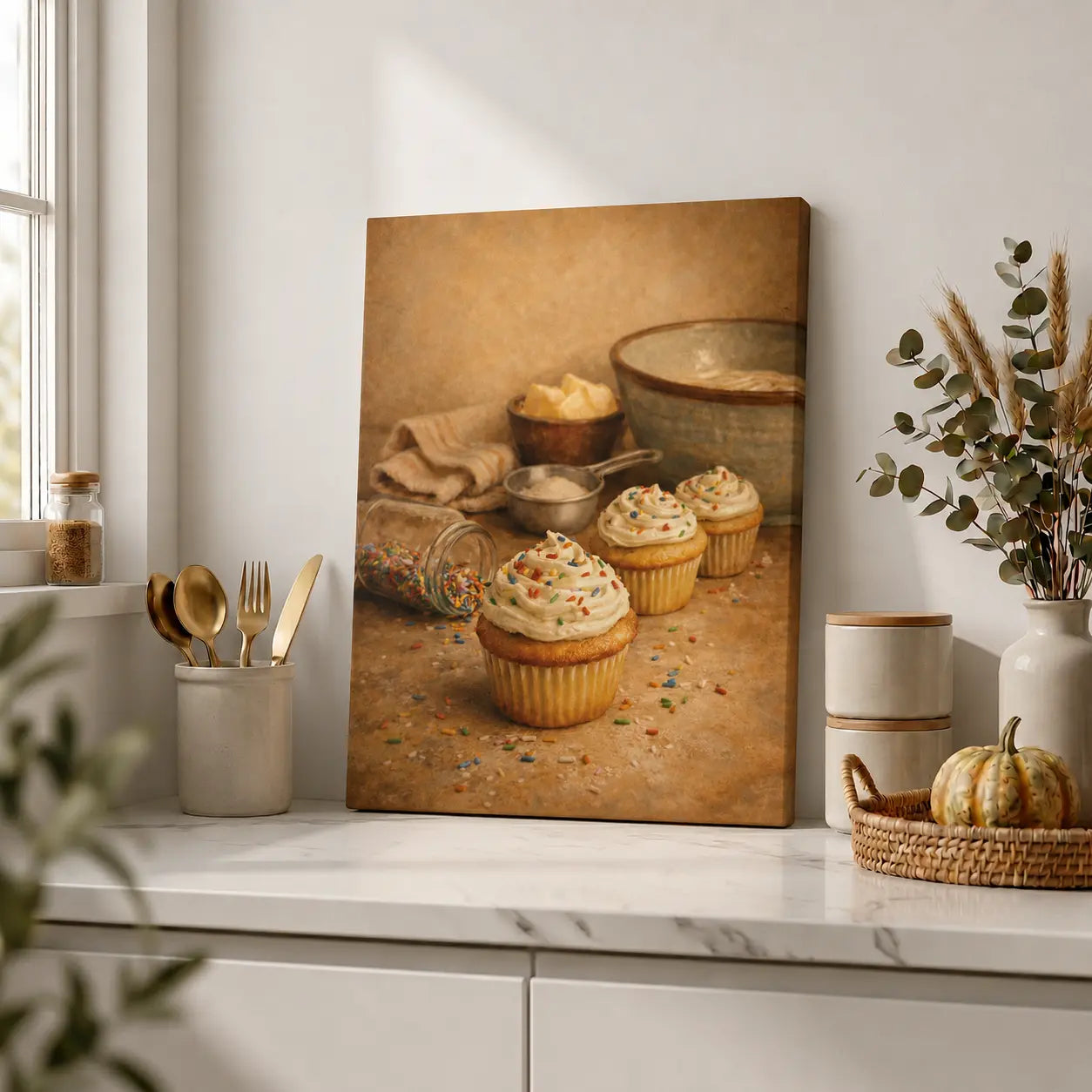 Joy with Sprinkles | Kitchen Wall Art Canvas
