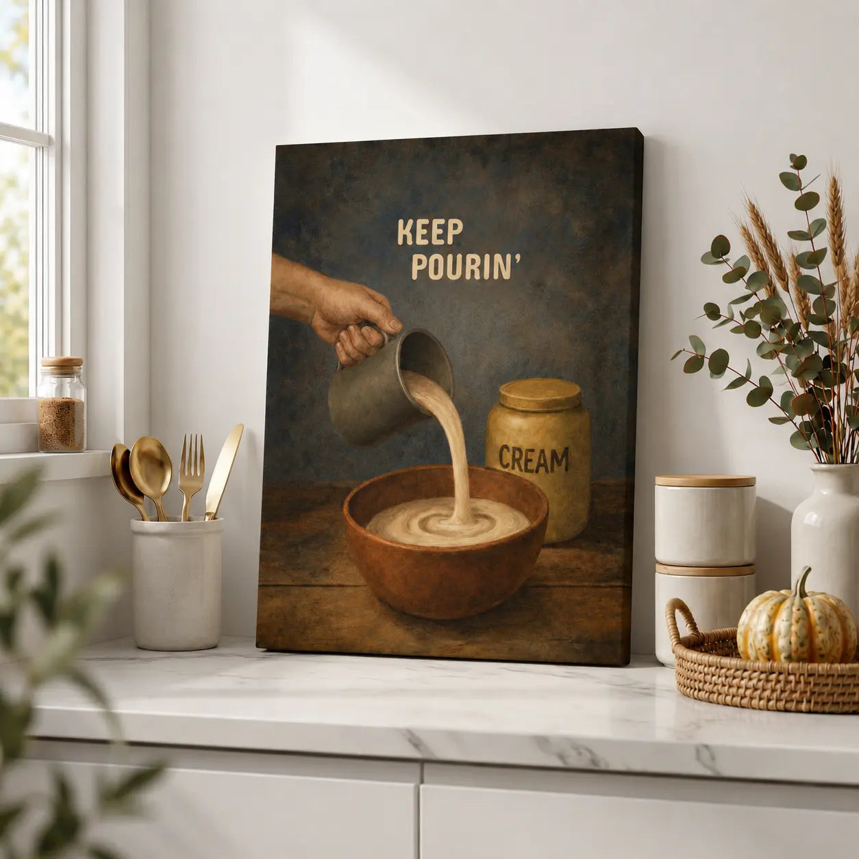 Keep Pourin’ | Kitchen Wall Art Canvas