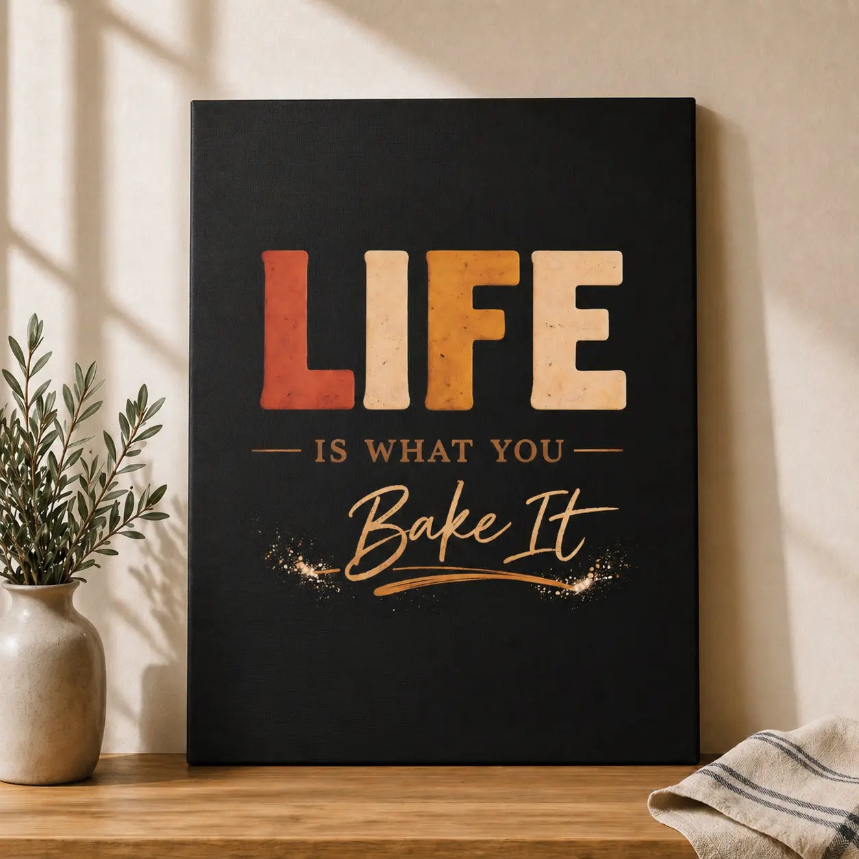 Life Is What You Bake It | Kitchen Wall Art Canvas