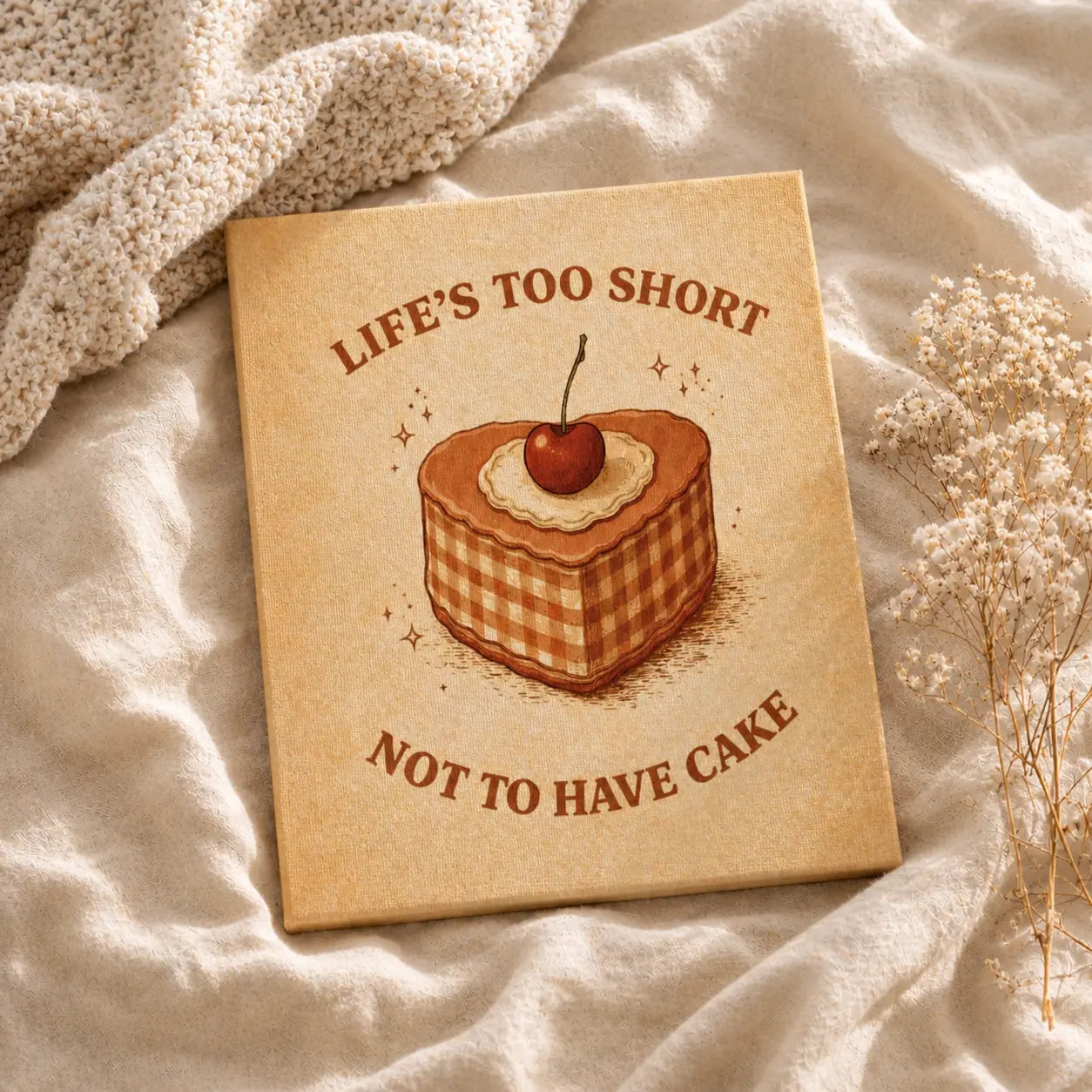 Life’s Too Short Not To Have Cake | Motivational Kitchen Wall Art