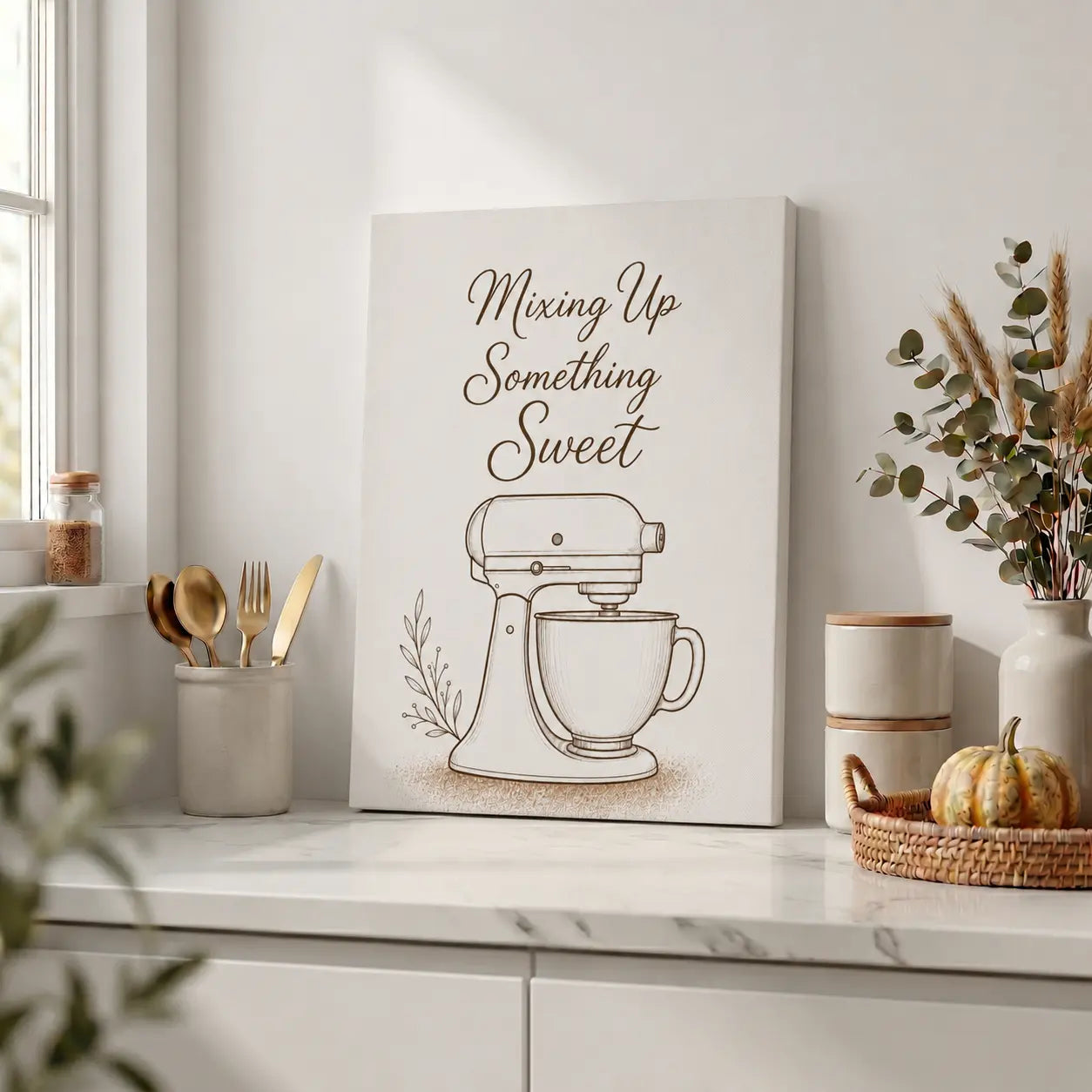 Mixing Up Something Sweet | Kitchen Wall Art Canvas