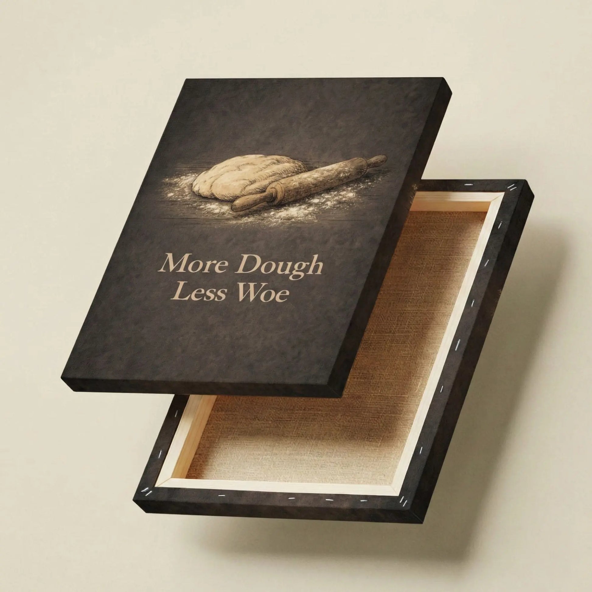 More Dough Less Woe | Kitchen Wall Art Canvas