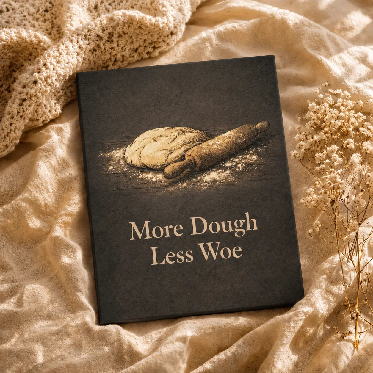 More Dough Less Woe | Kitchen Wall Art Canvas
