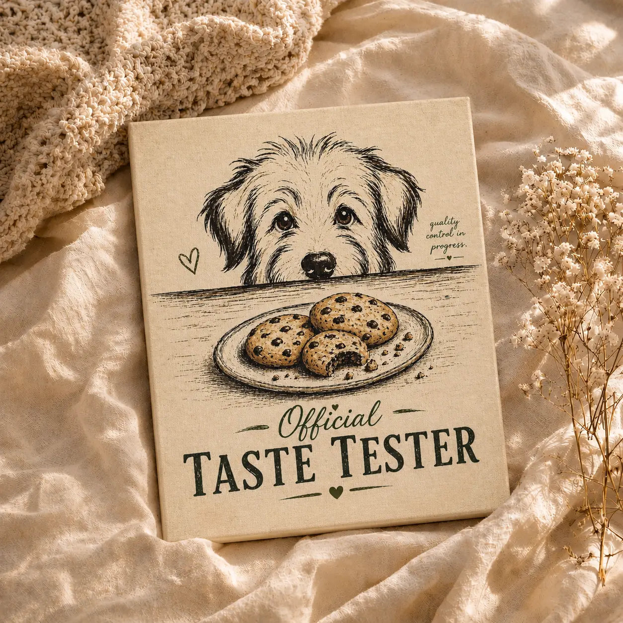 Dog Taste Tester | Kitchen Wall Art Canvas