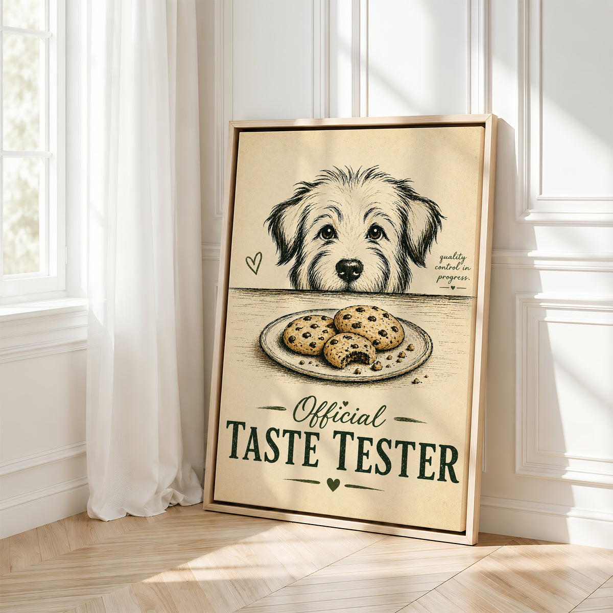 Dog Taste Tester | Framed Dog Wall Art Canvas