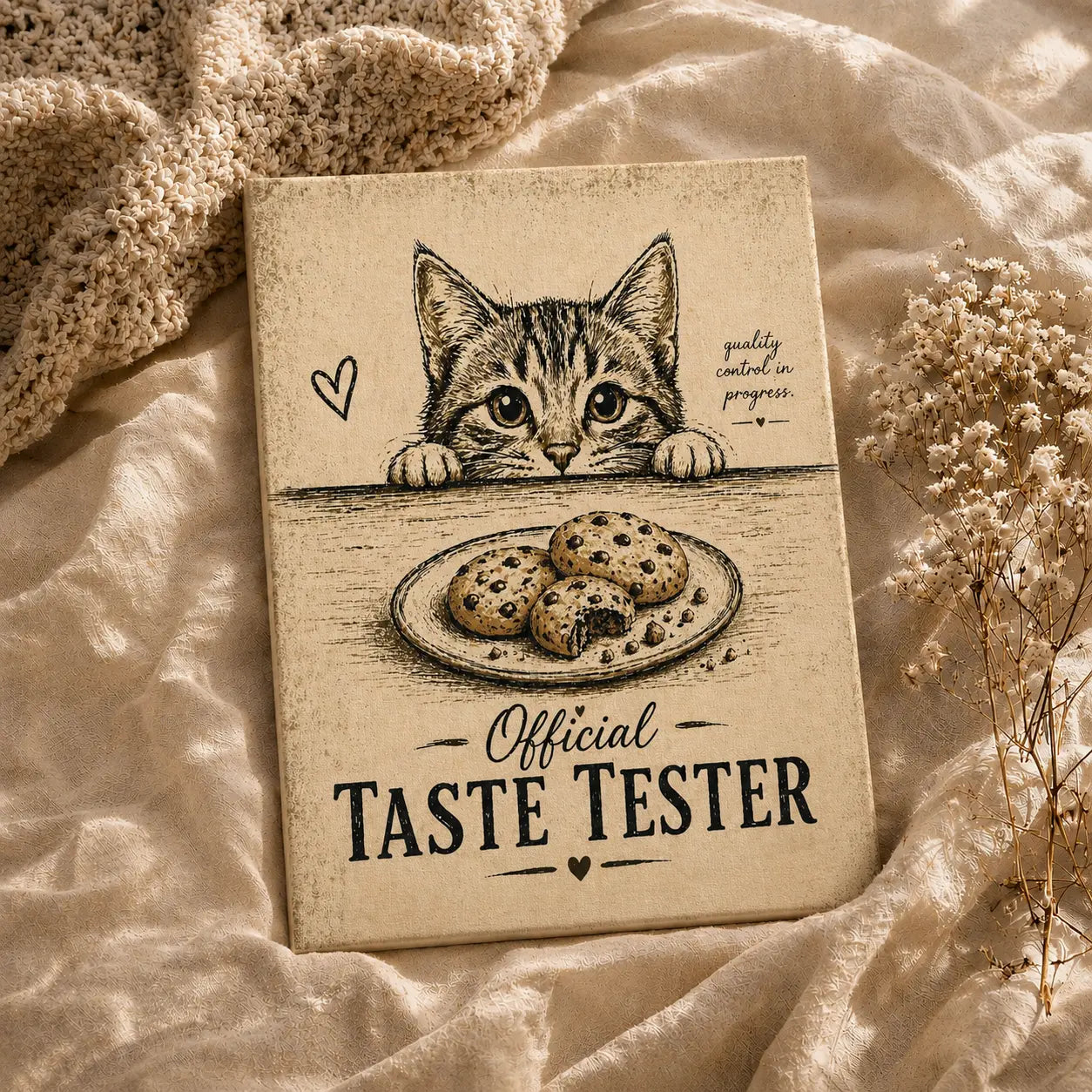 Cat Taste Tester | Kitchen Wall Art Canvas