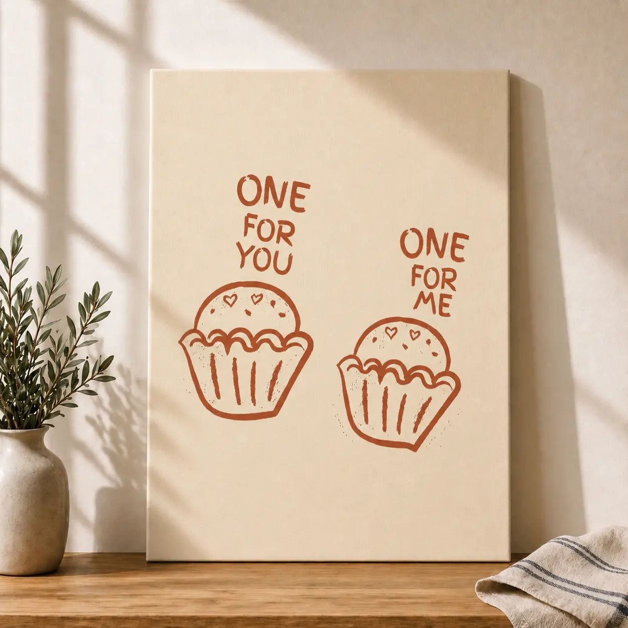 One for You One for Me | Kitchen Wall Art Canvas