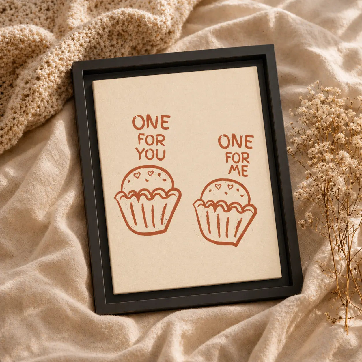 One for You One for Me | Framed Kitchen Wall Art Canvas